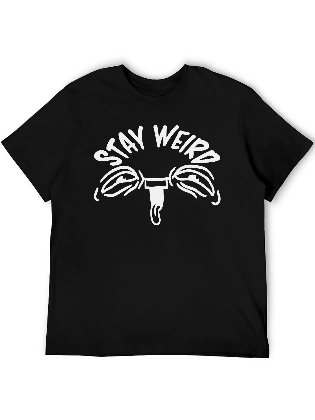 Black Stay Weird Graphic Tee - Unisex Black T-Shirt view 5