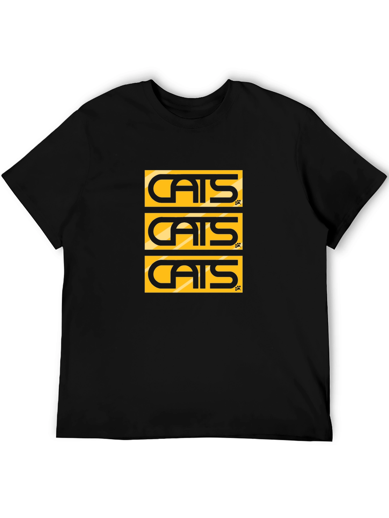 Black Cats Graphic Tee - Black Cotton Blend T-Shirt view 5