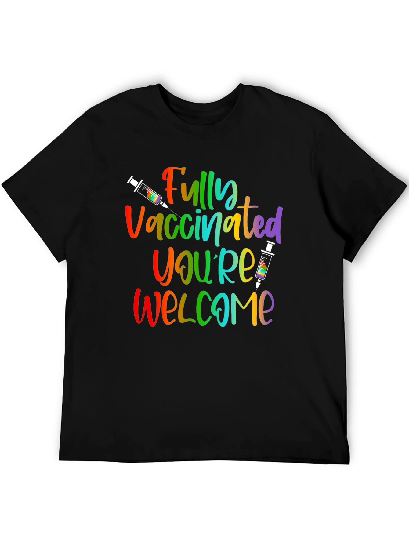 Black Fully Vaccinated Pride T-Shirt view 5