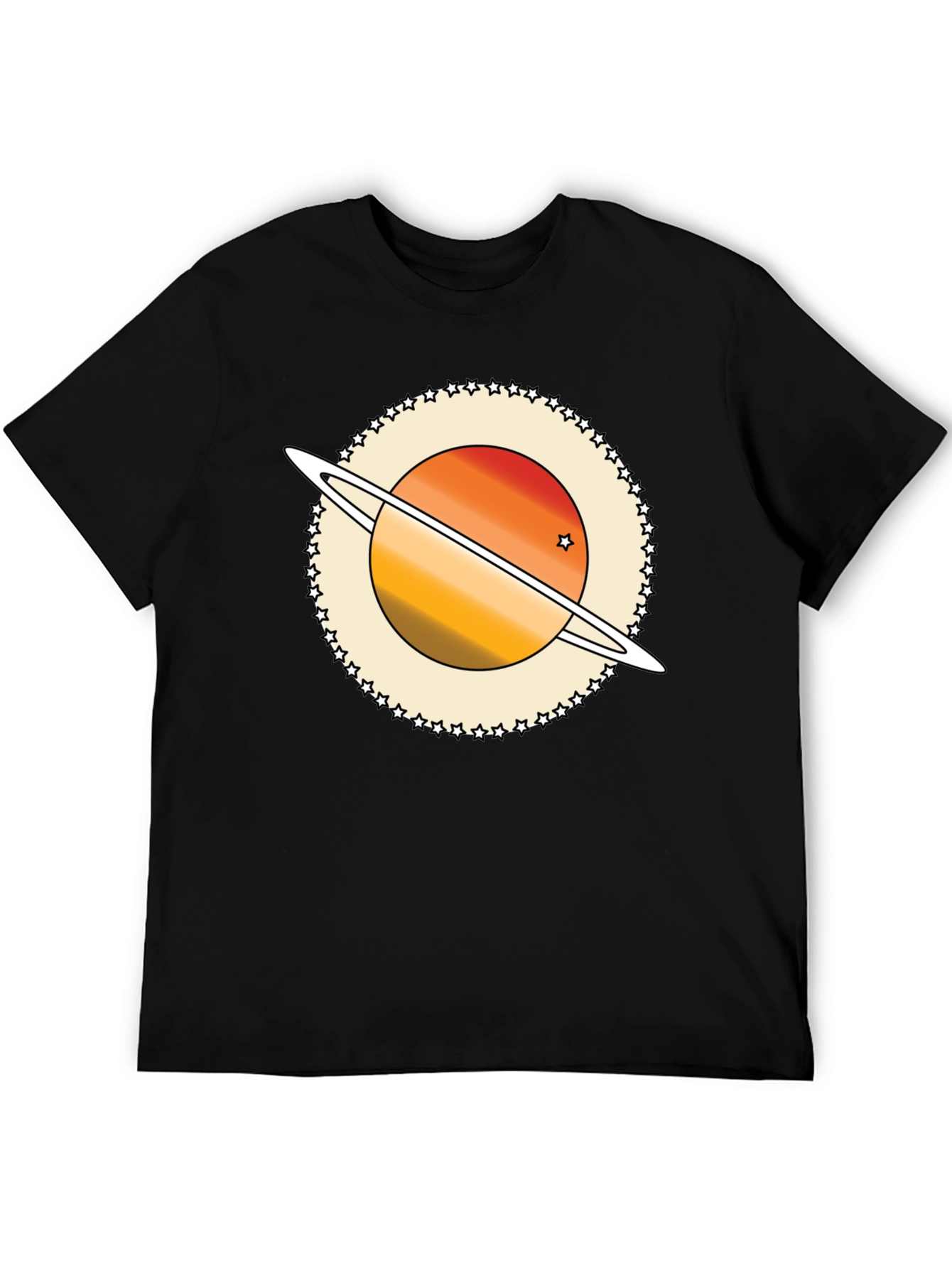 Black Saturn Graphic Tee - Retro Style view 5