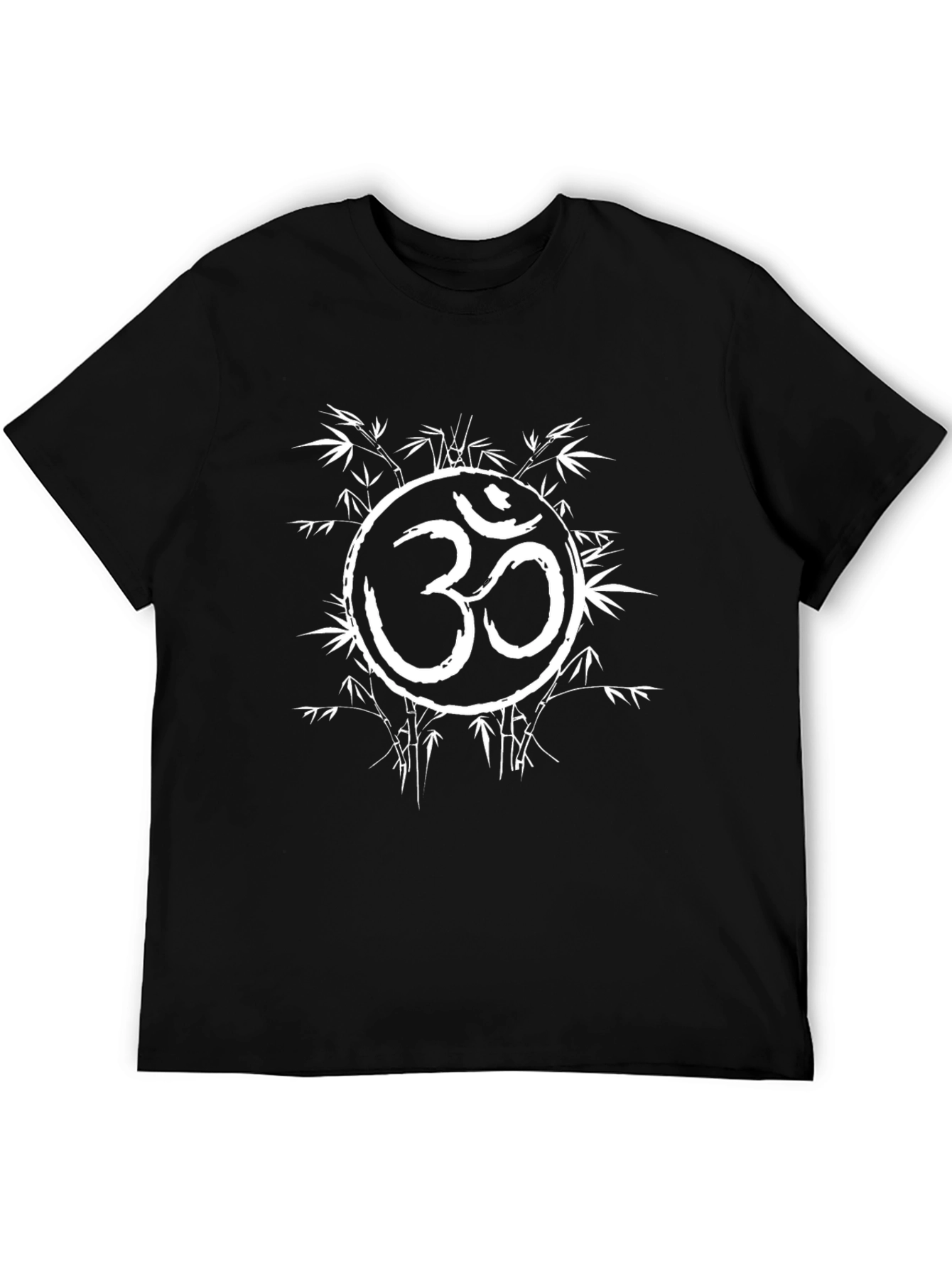 Black Om Symbol Bamboo T-Shirt - Spiritual Graphic Tee view 5