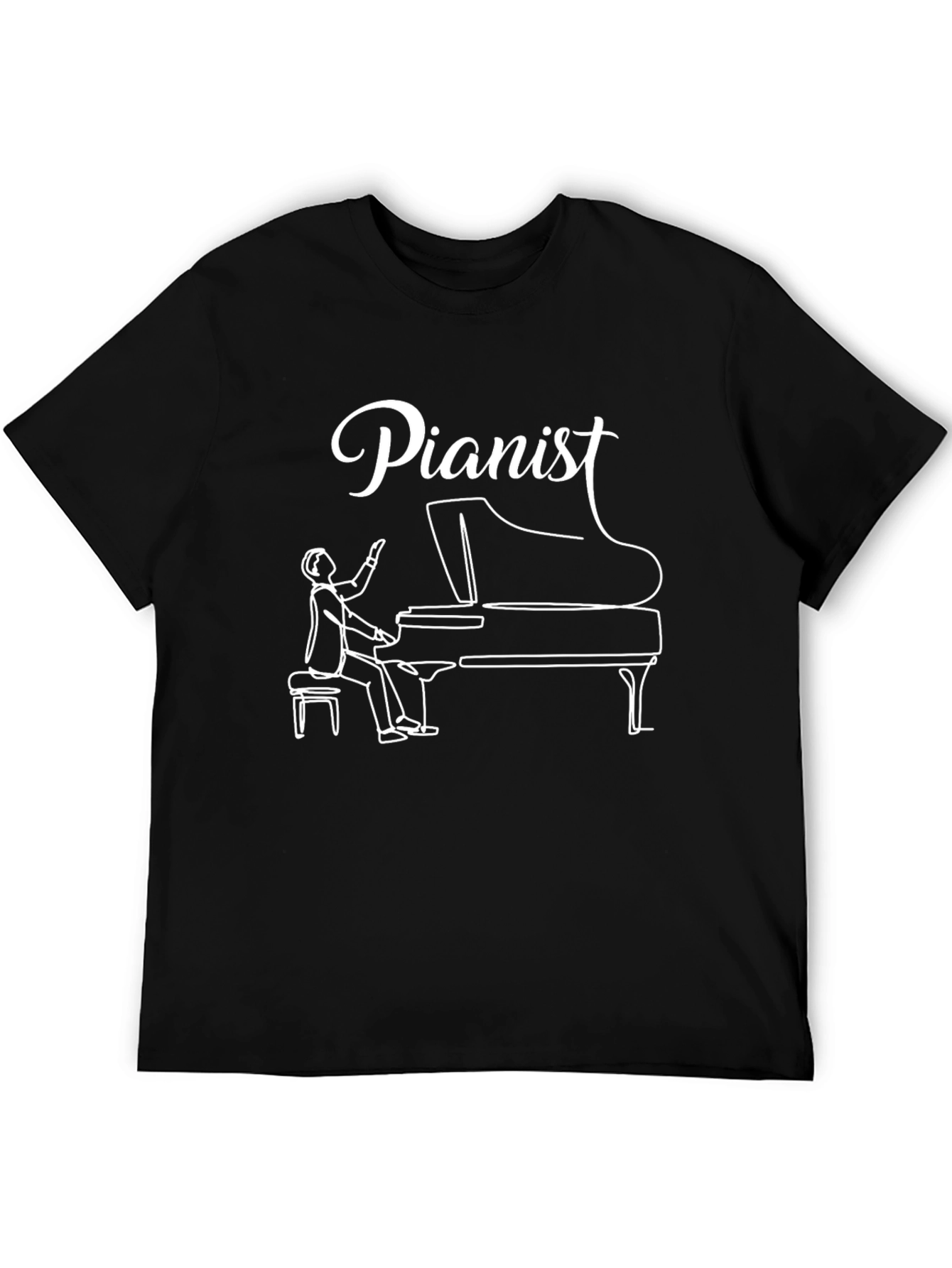 Black Pianist T-Shirt - Music Lover Tee view 5
