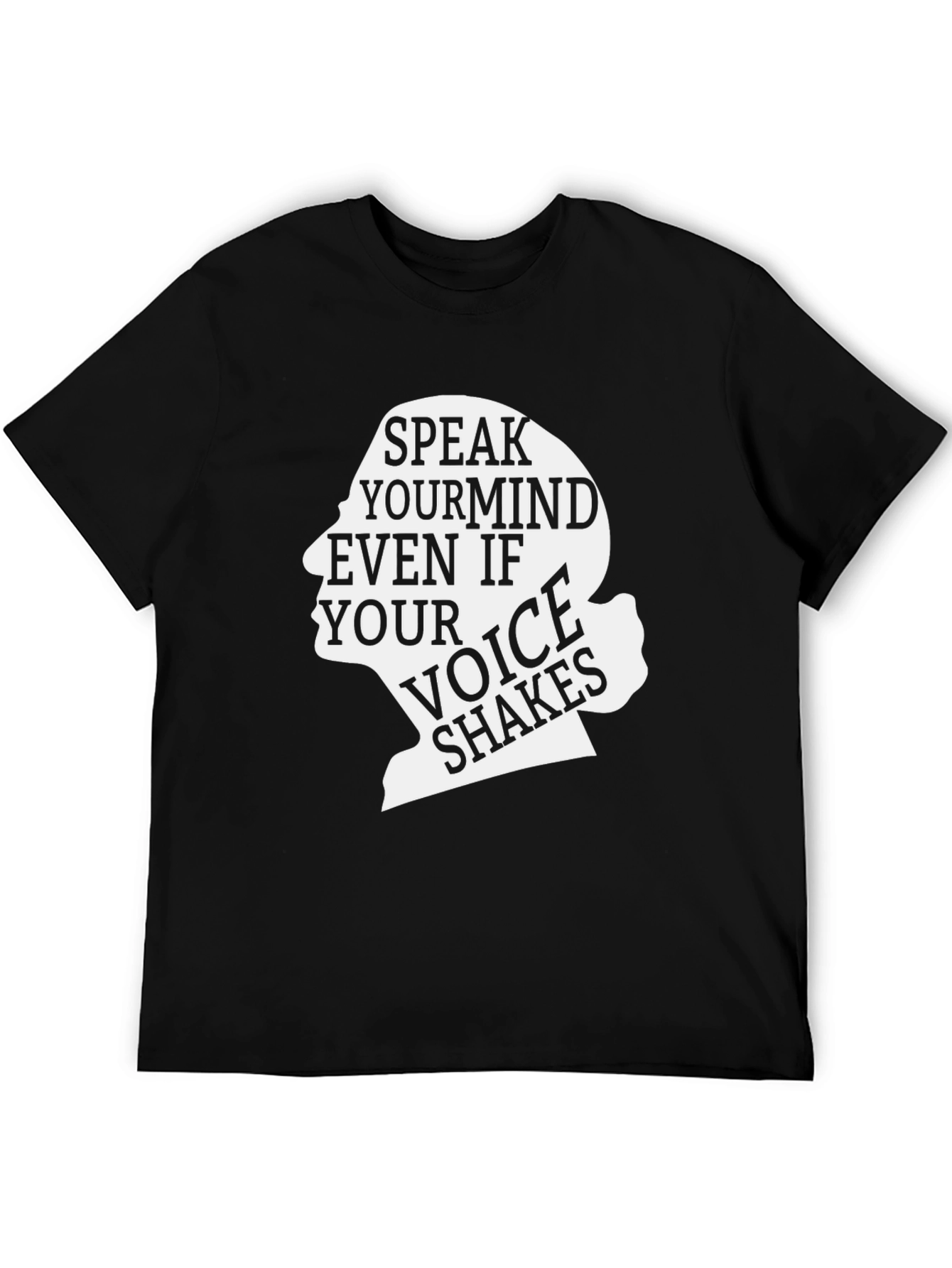 Black Speak Your Mind Graphic Tee - Inspiring Black T-Shirt view 5