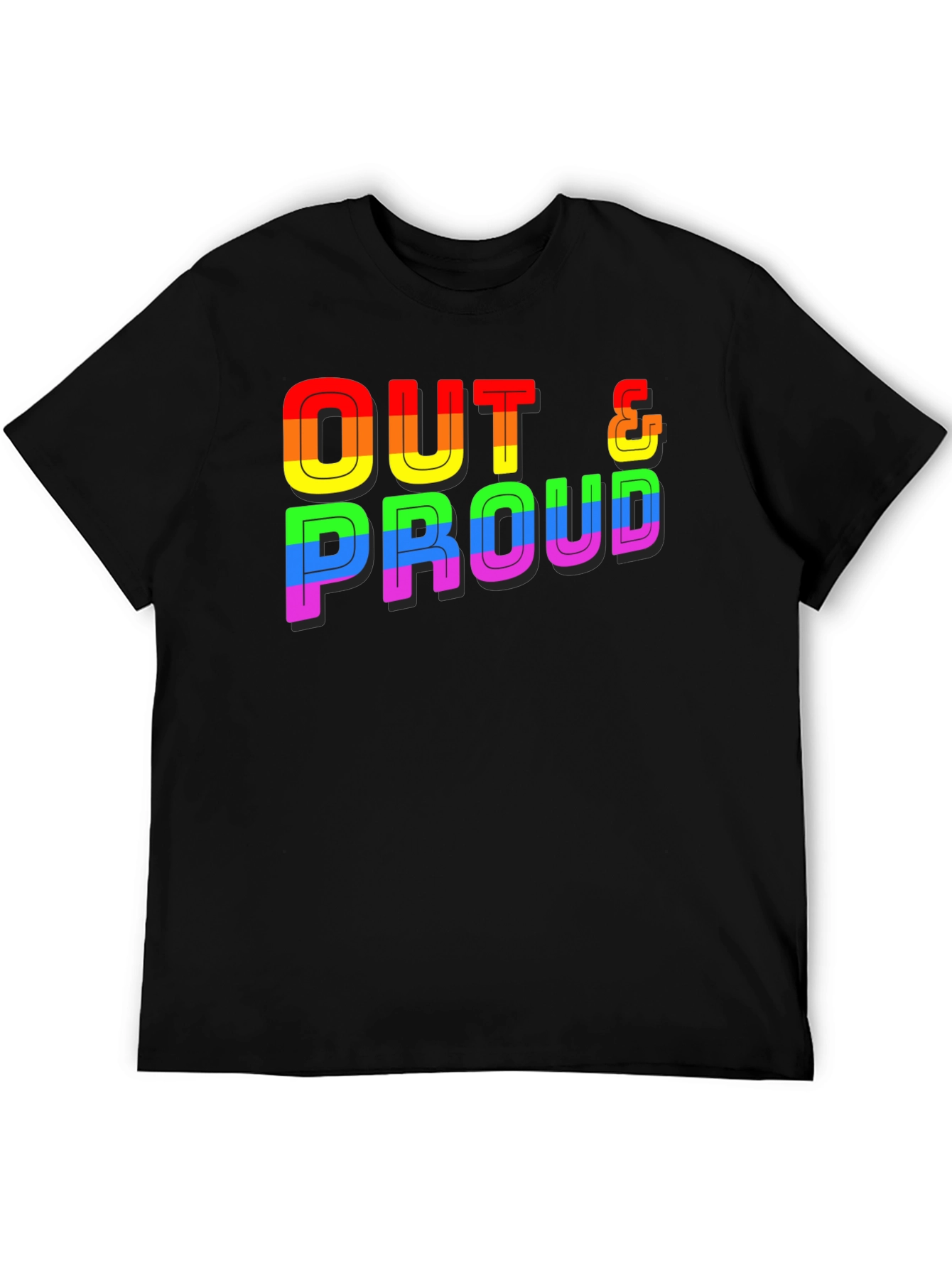Black Out & Proud Rainbow Graphic Tee view 5