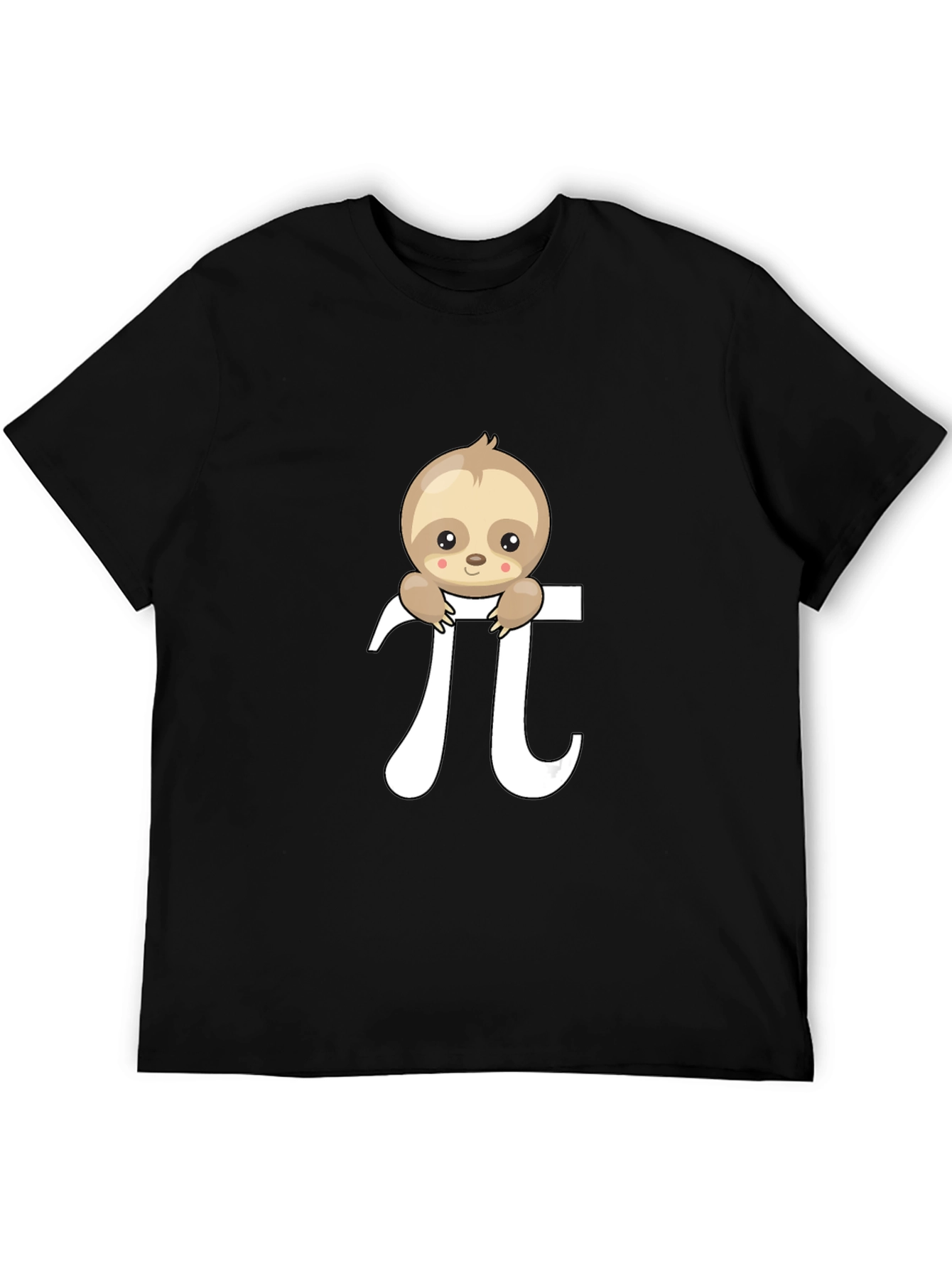Black Sloth Pi Symbol Graphic T-Shirt - Black view 5