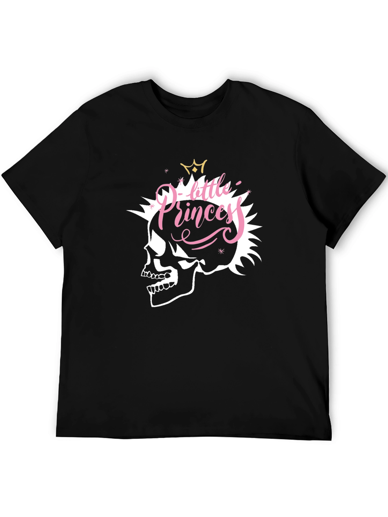 Black Skull Little Princess Black T-Shirt - Edgy Fashion view 5