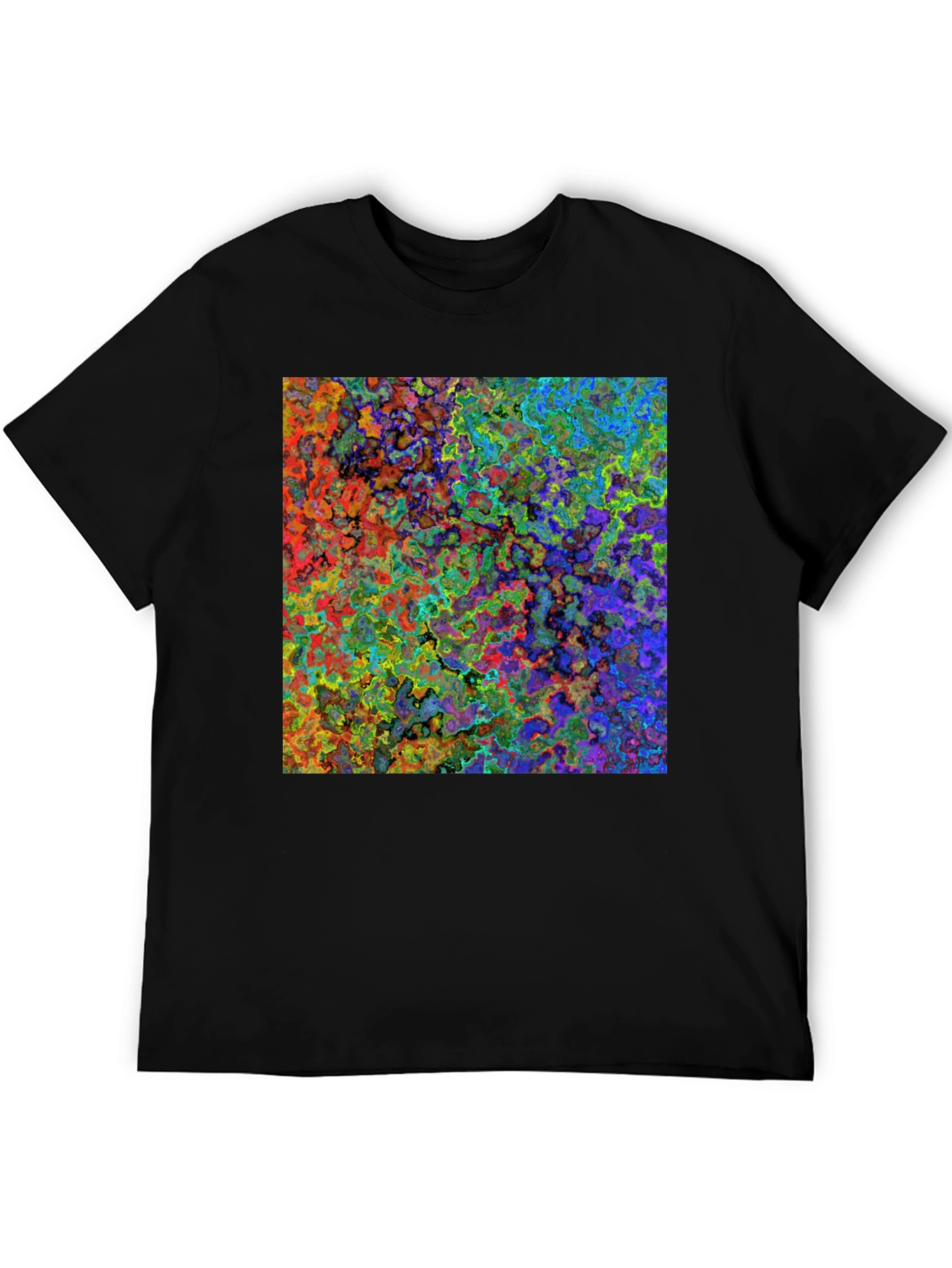 Black Abstract Art Print Black T-Shirt view 5