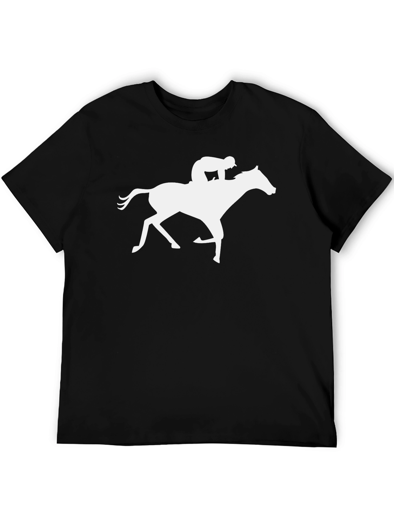 Black Horse Racing Graphic Tee - Stylish Black Cotton Shirt view 5