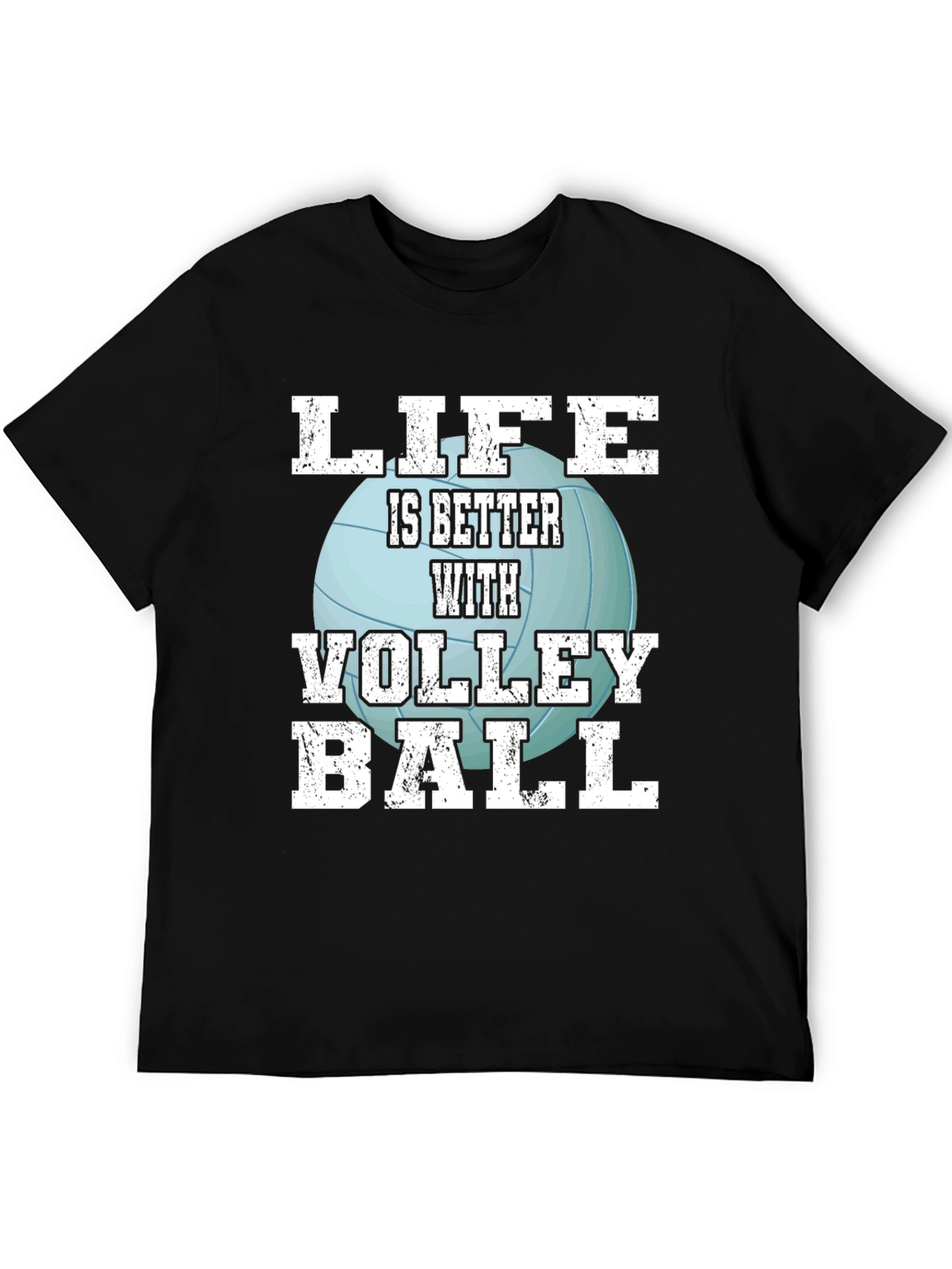Black Volleyball Life T-Shirt - Sports Fan Tee view 5