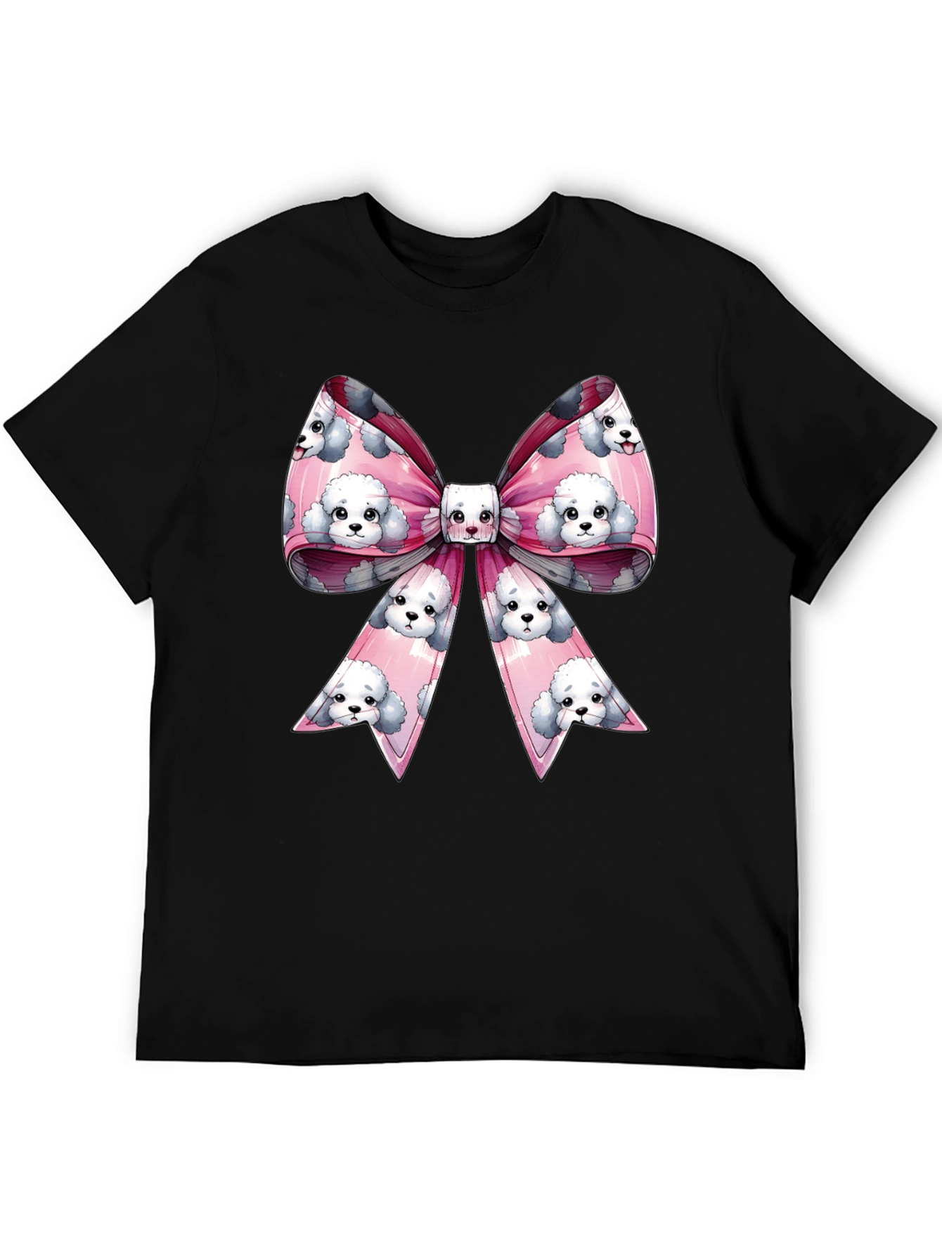 Black Dog Bow T-Shirt: Fun & Trendy Graphic Tee view 5