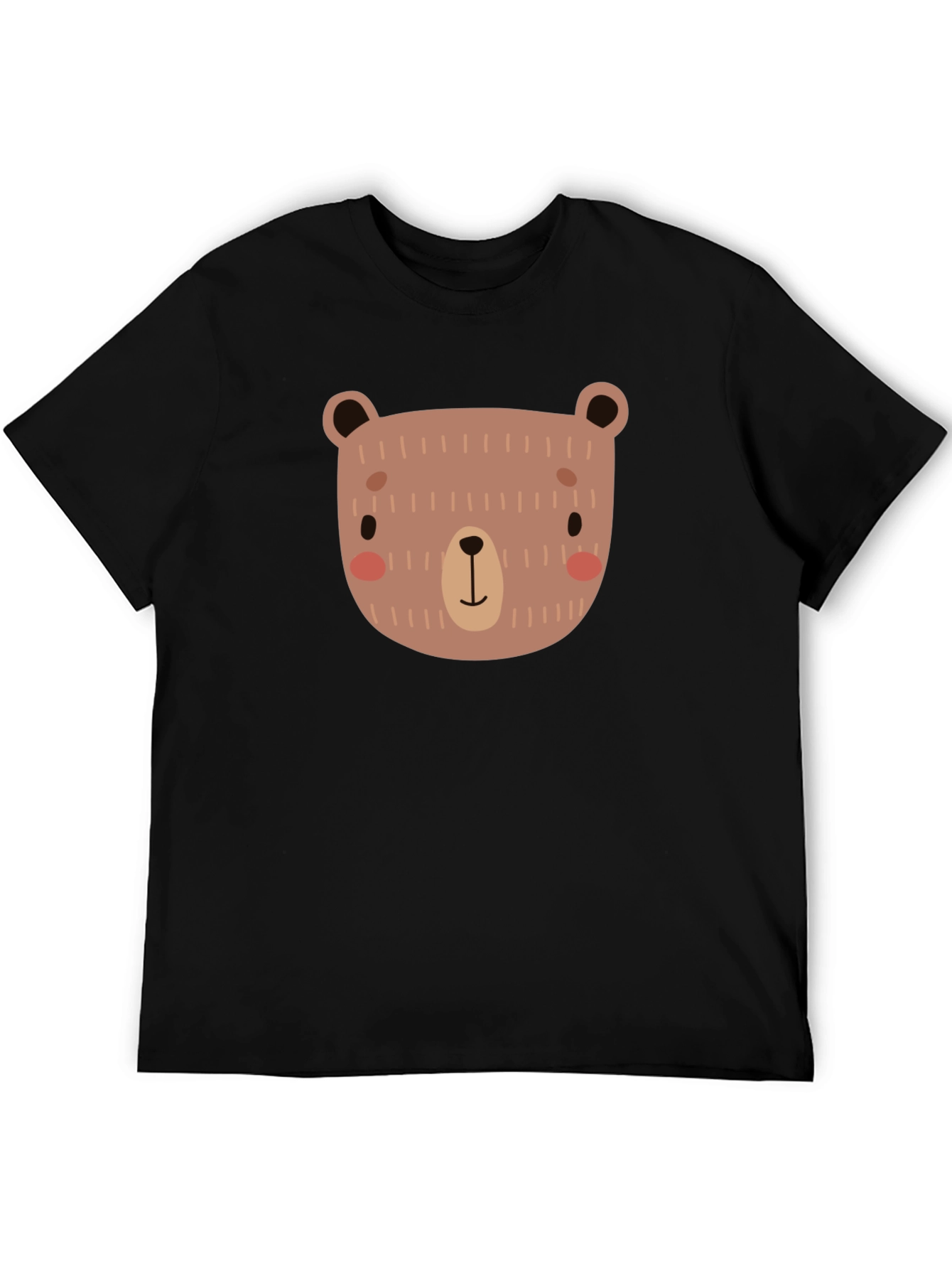 Black Cute Bear Graphic Black T-Shirt view 5