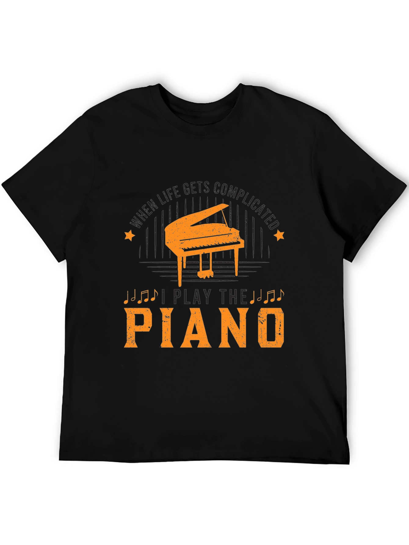 Black Piano Player Black T-Shirt view 5
