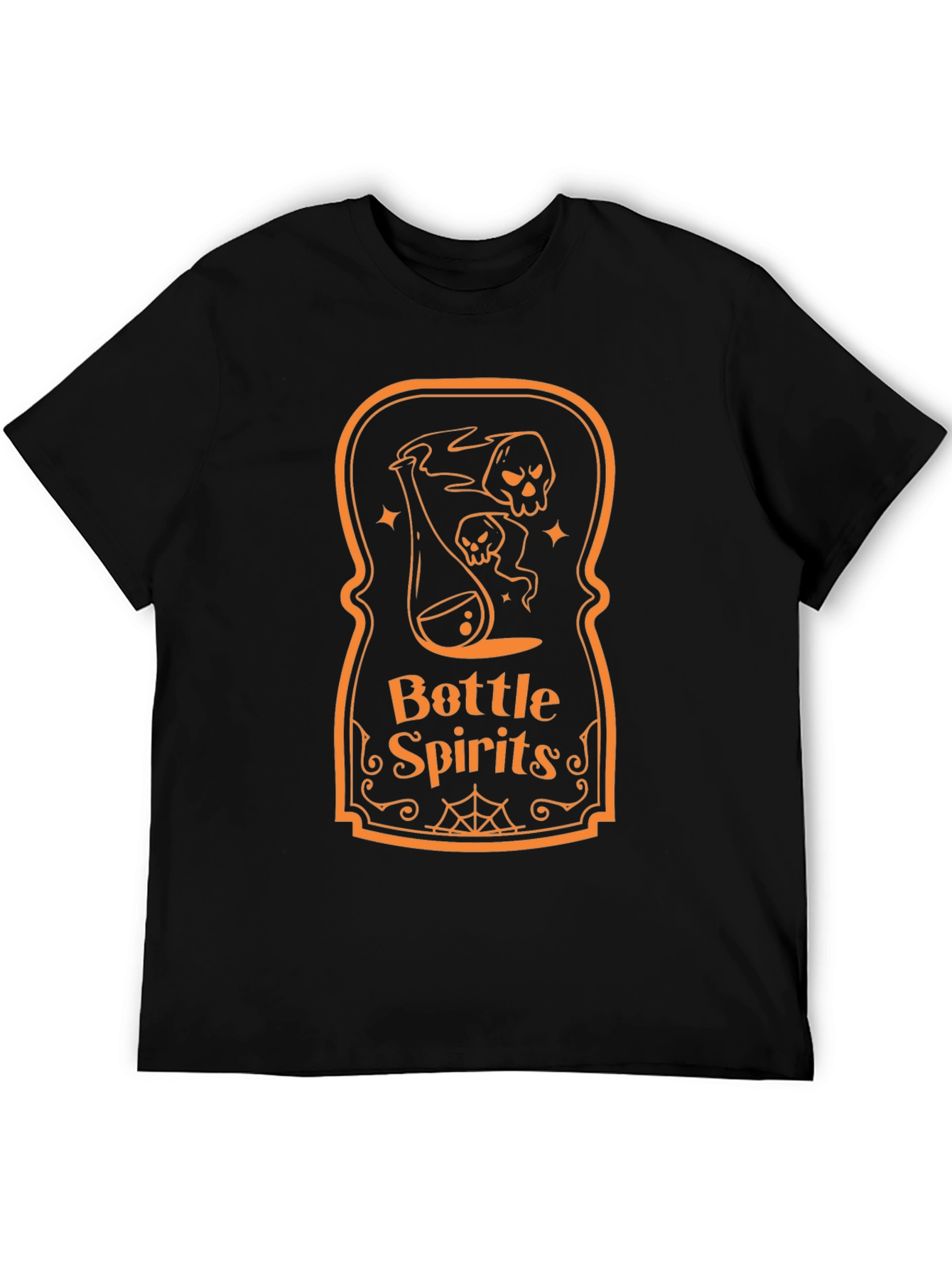 Black Bottle Spirits Graphic Tee - Halloween Novelty Shirt view 5