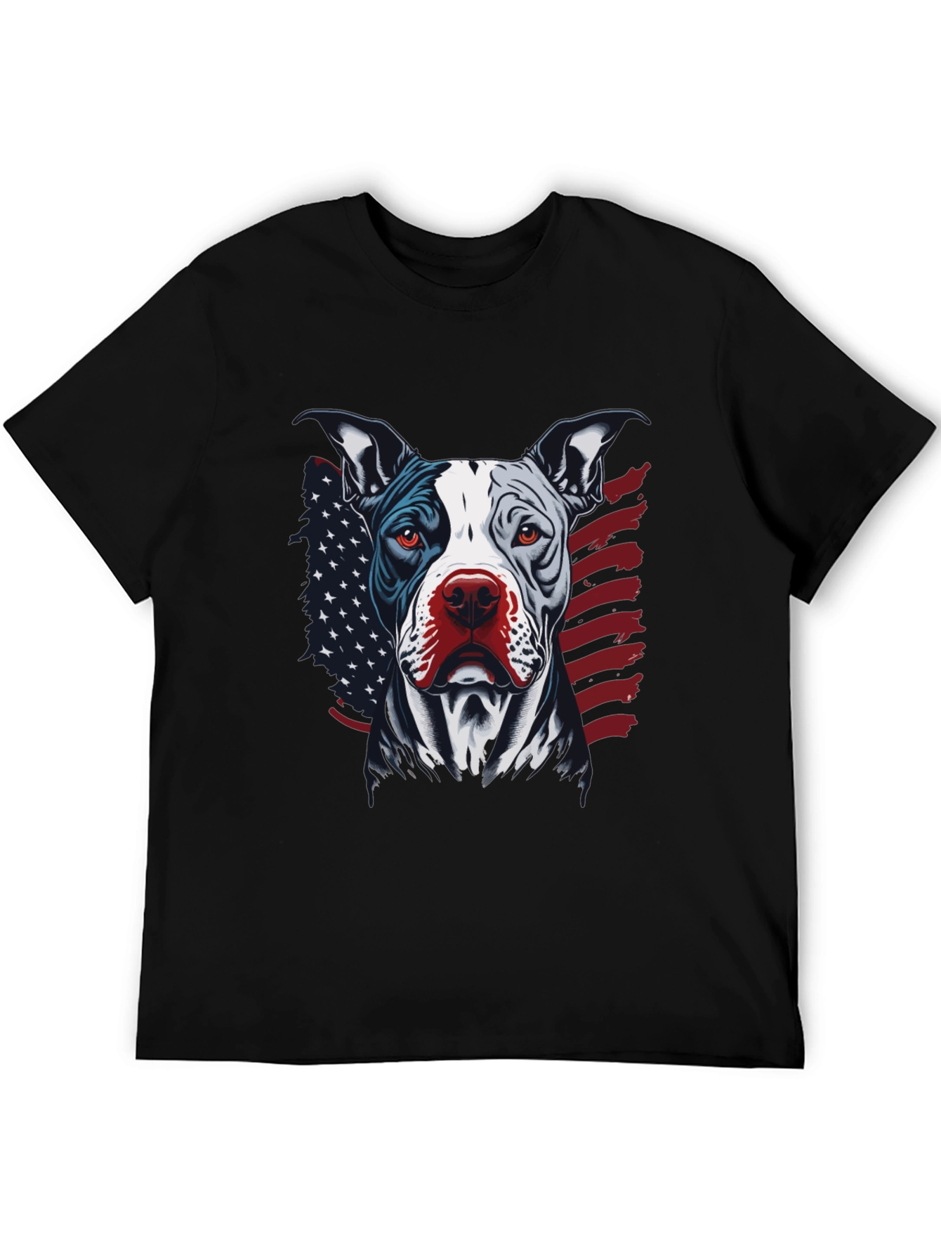 Black Patriotic Pitbull Graphic Tee - American Pride! view 5