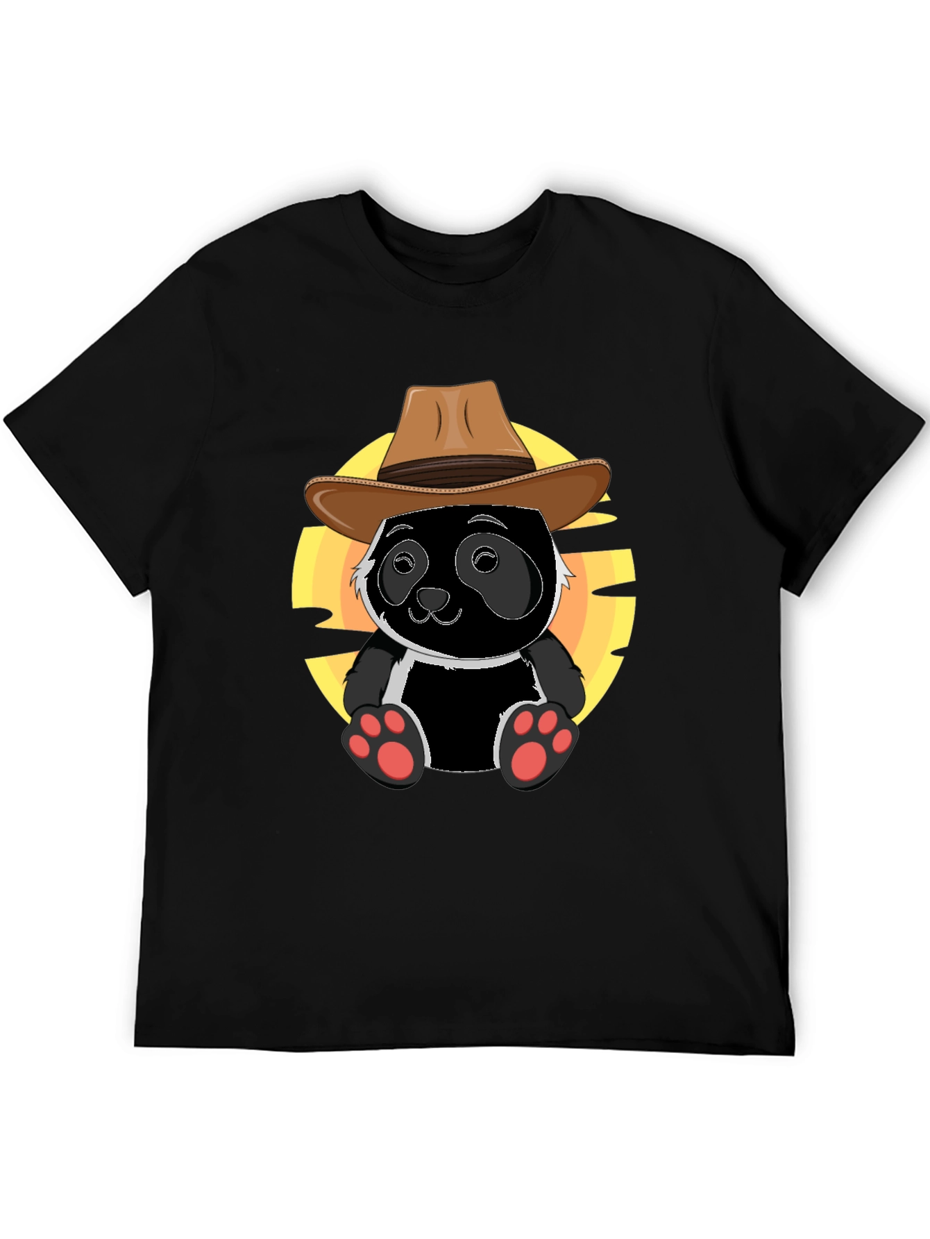 Black Panda Cowboy T-Shirt - Cute Graphic Tee view 5