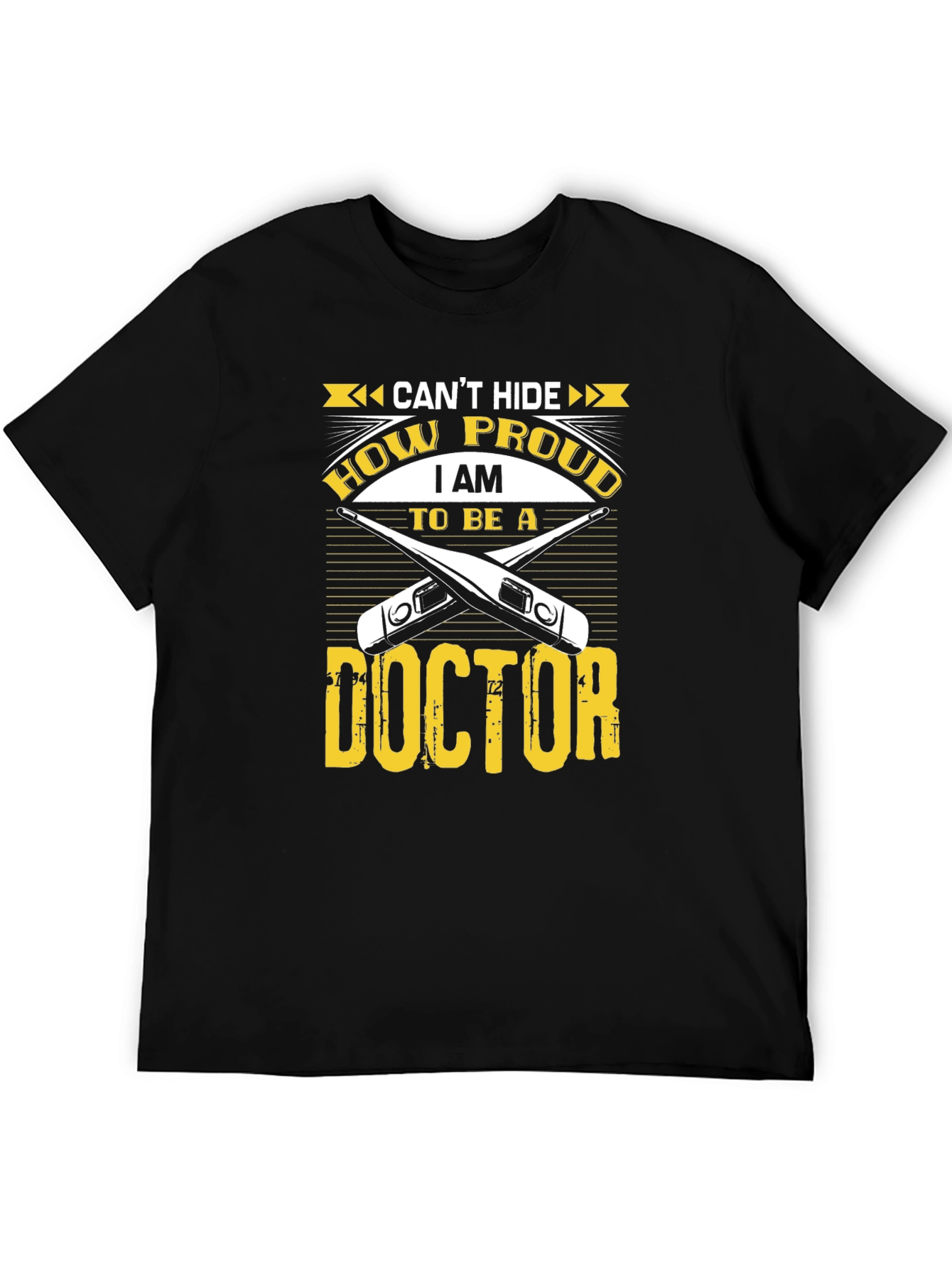 Black Proud Doctor Graphic Tee - Black Cotton T-Shirt view 5