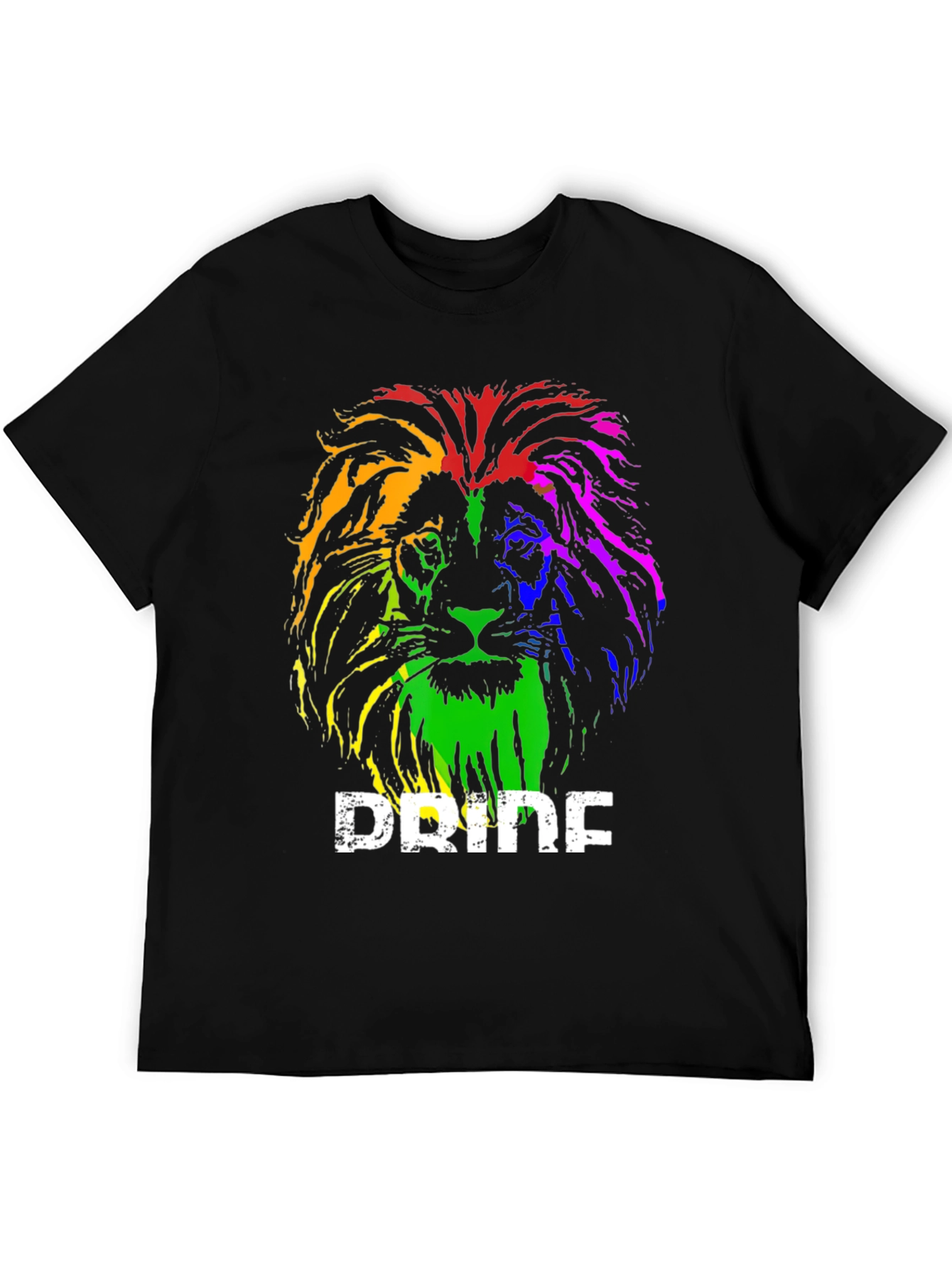 Black Rainbow Pride Lion Graphic T-Shirt view 5