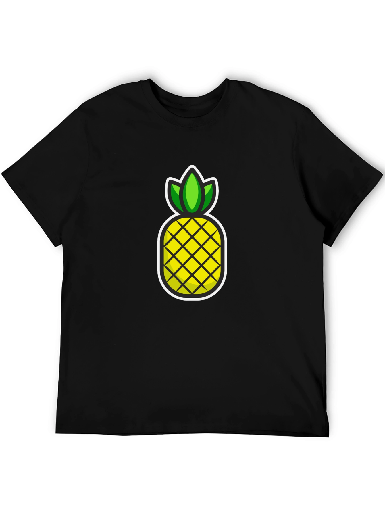 Black Pineapple Graphic T-Shirt - Casual Black Tee view 5