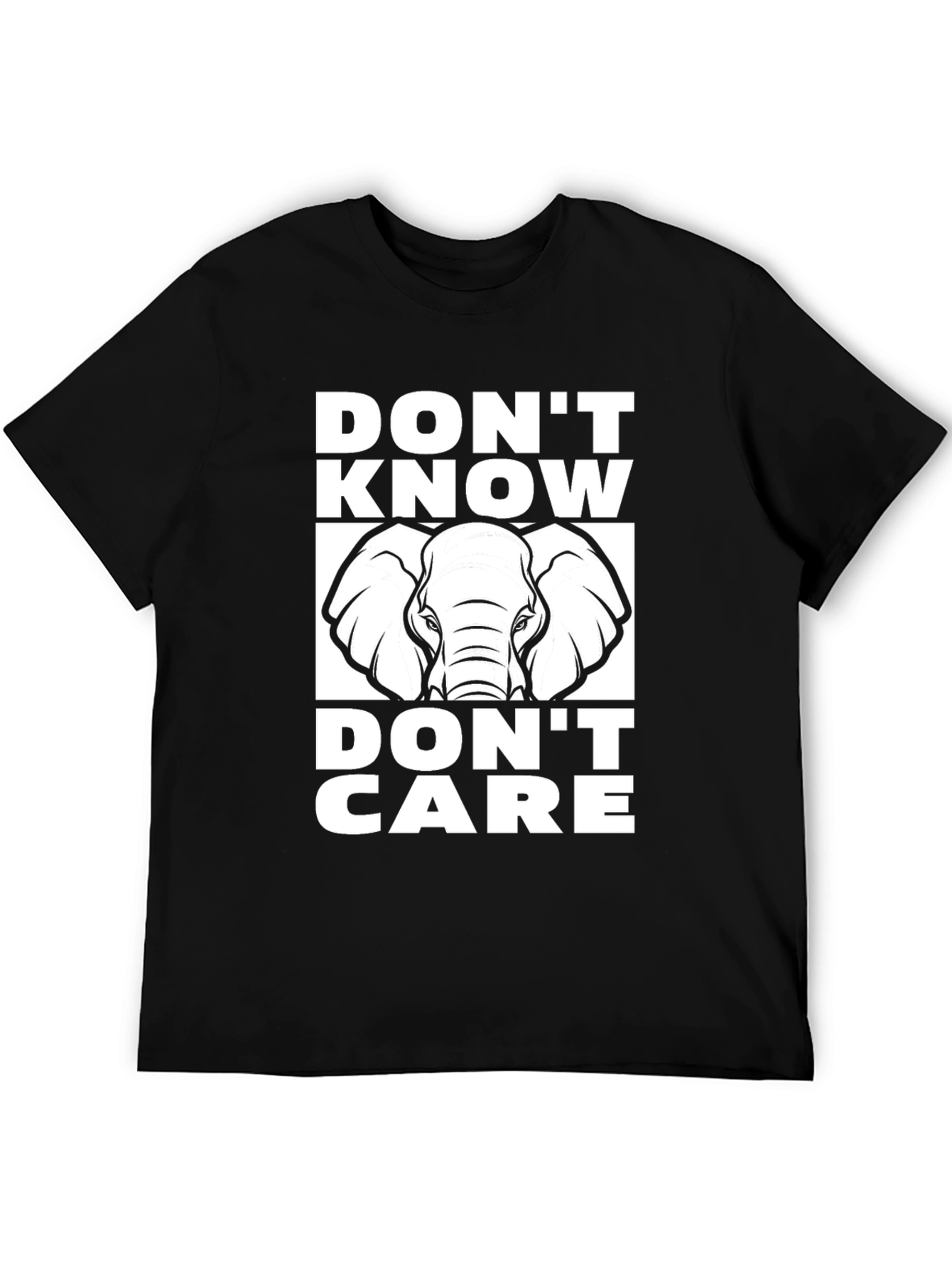 Black Don't Know Don't Care Elephant T-Shirt view 5