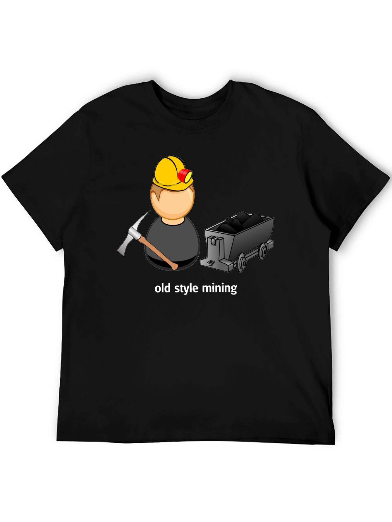 Black Mining T-Shirt: Old Style Mining Cartoon Design view 5