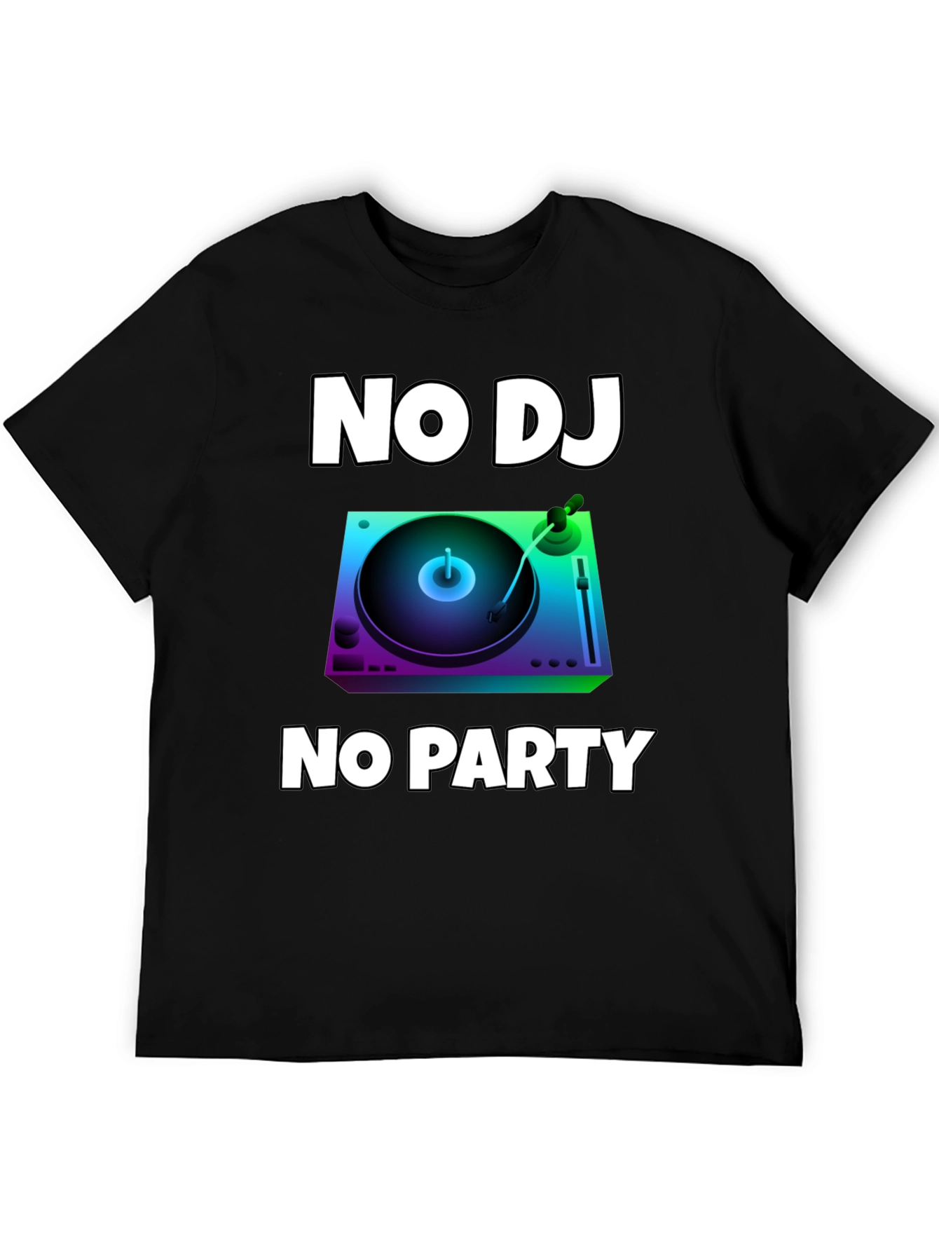 Black No DJ No Party Graphic T-Shirt view 5