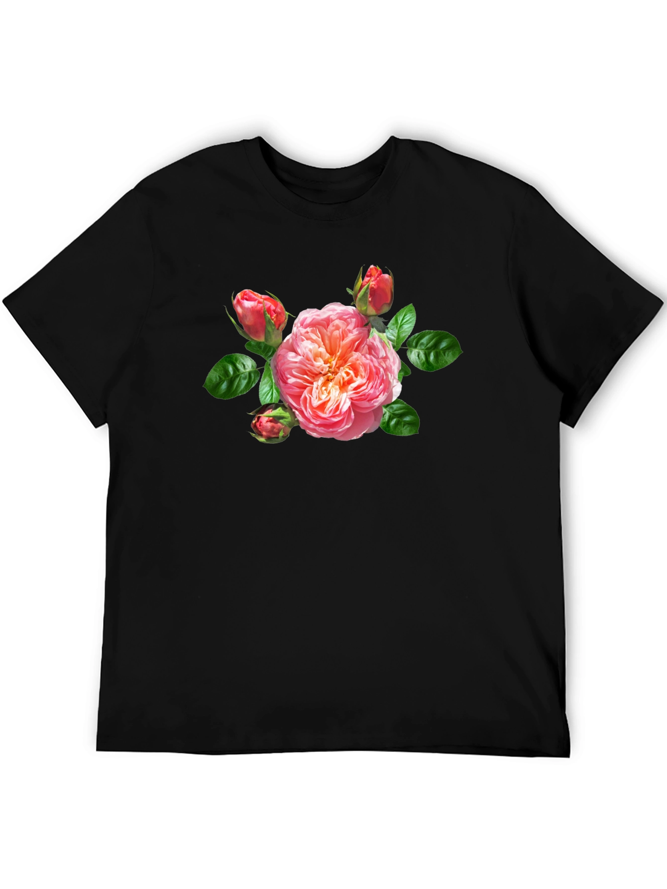 Black Floral Graphic Black T-Shirt view 5