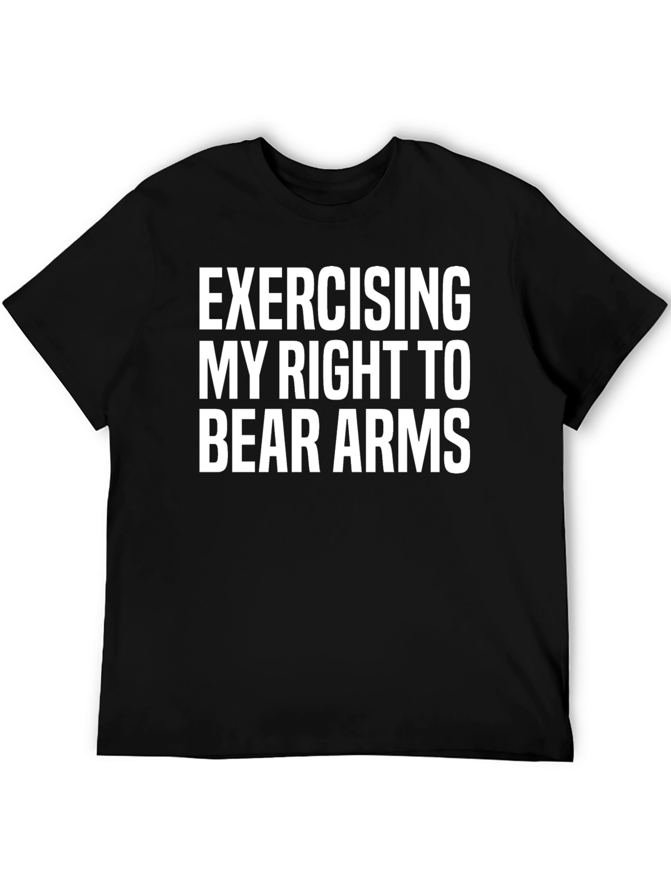 Black Exercising My Right to Bear Arms Funny Graphic Tee view 5