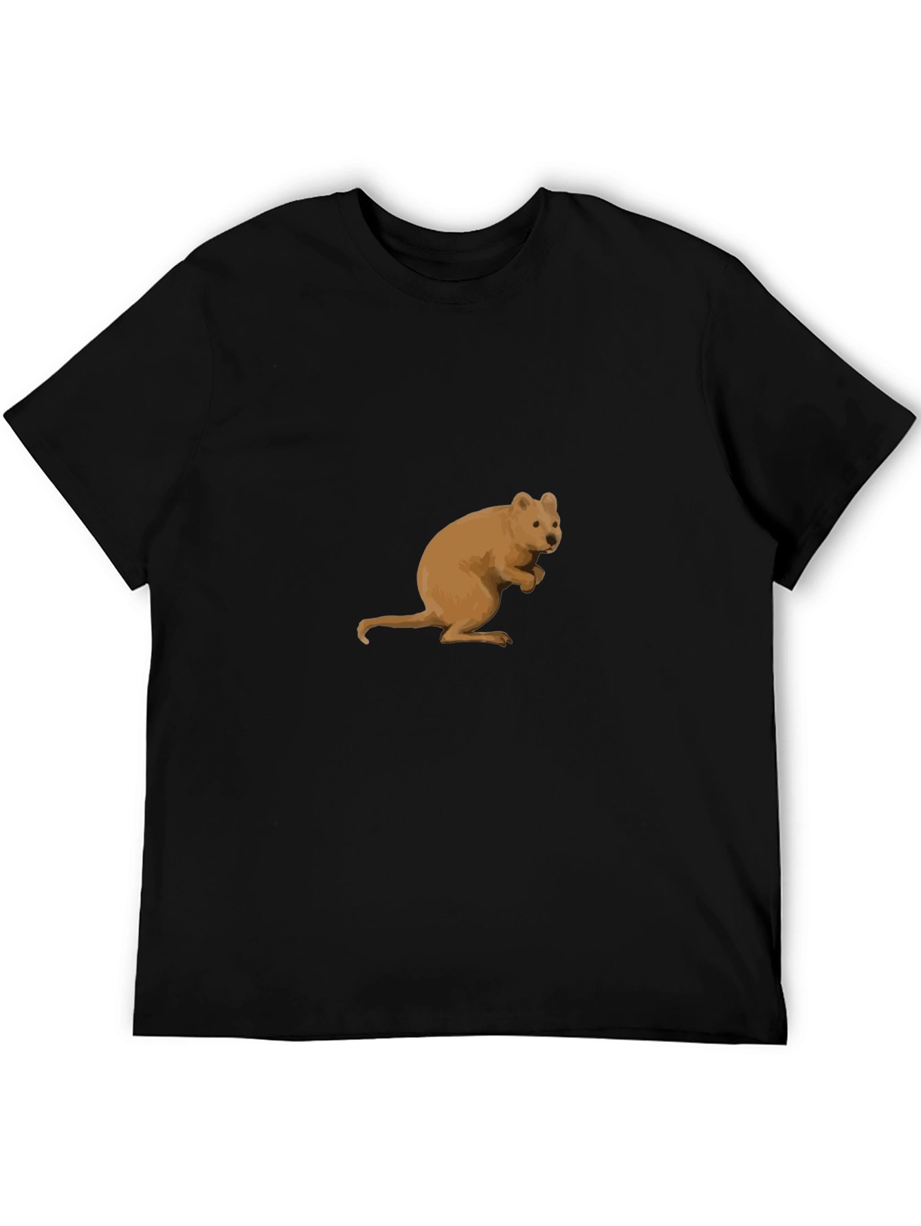 Black Quokka Graphic Tee - Black Cotton T-Shirt view 5