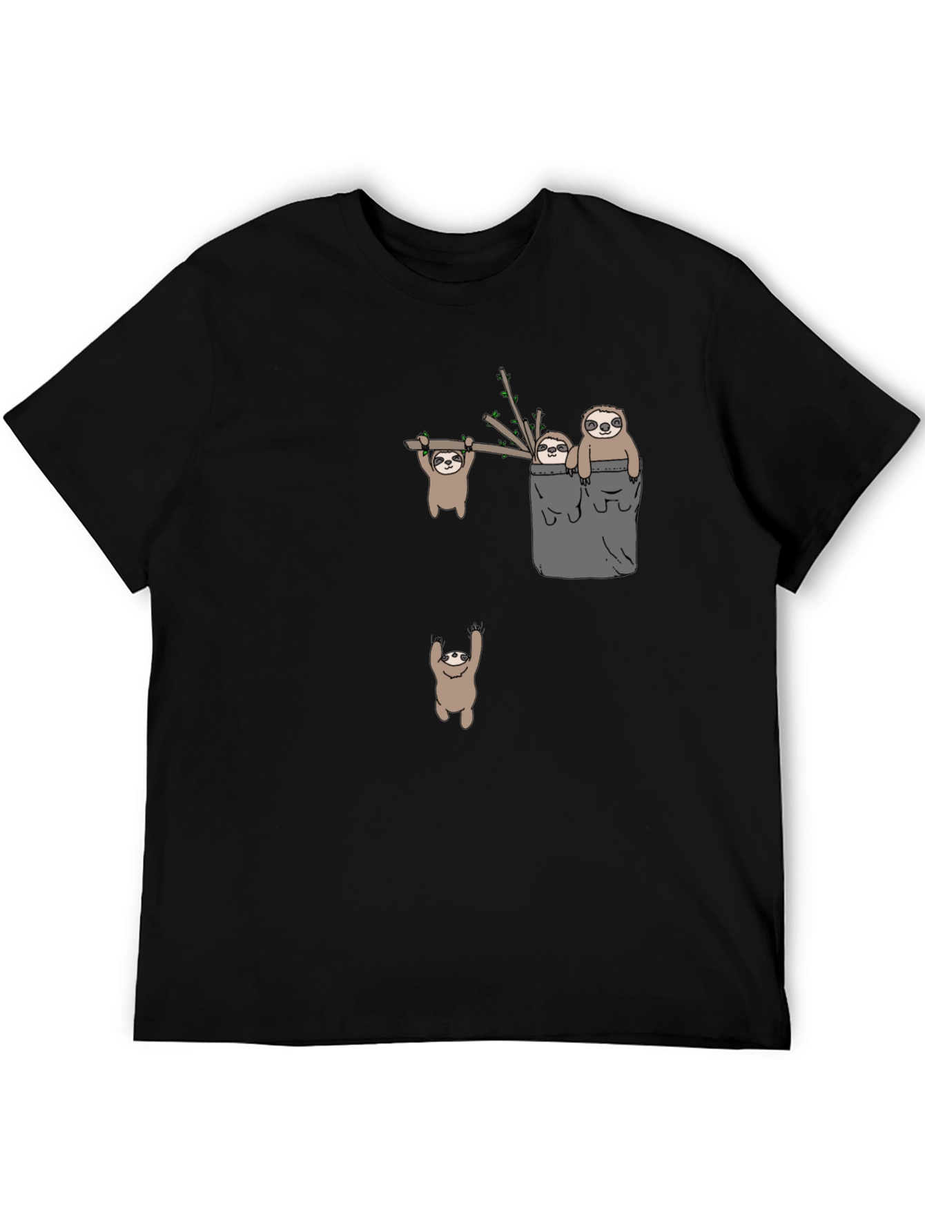 Black Sloth Graphic Tee - Funny Animal T-Shirt view 5