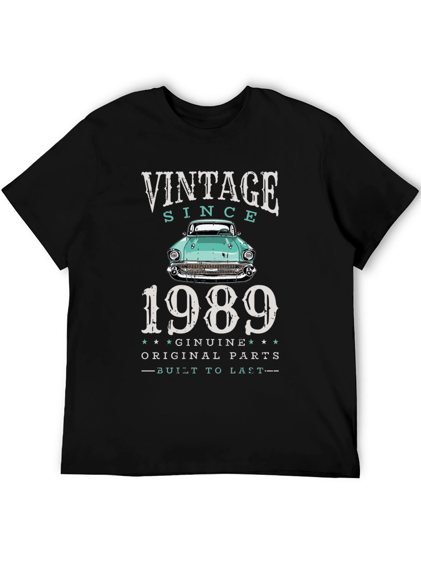 Black Vintage Since 1989 Car T-Shirt view 5