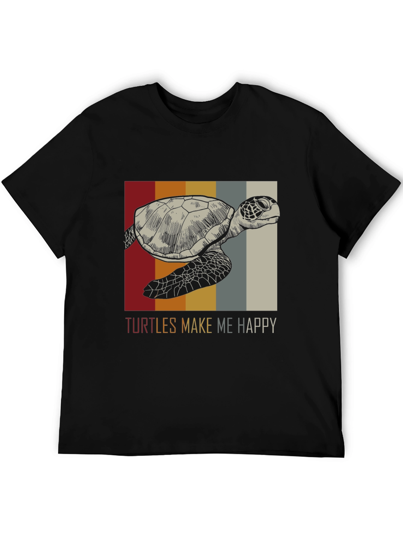 Black Turtles Make Me Happy Graphic Tee view 5
