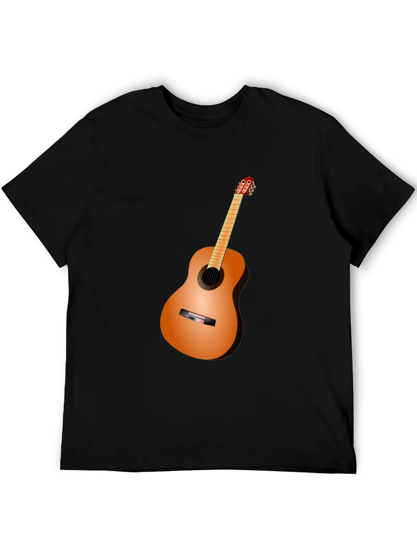 Black Guitar Graphic Tee - Black Cotton Blend view 5