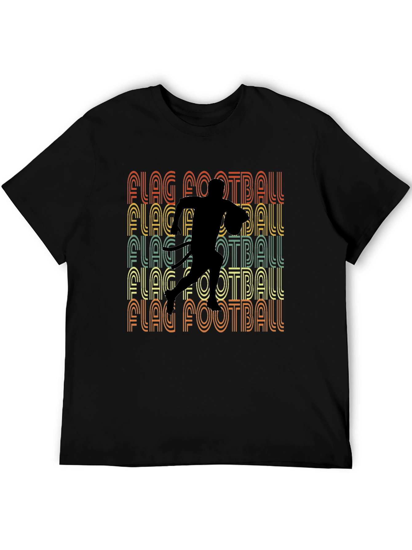 Black Retro Flag Football T-Shirt - Sportswear view 5