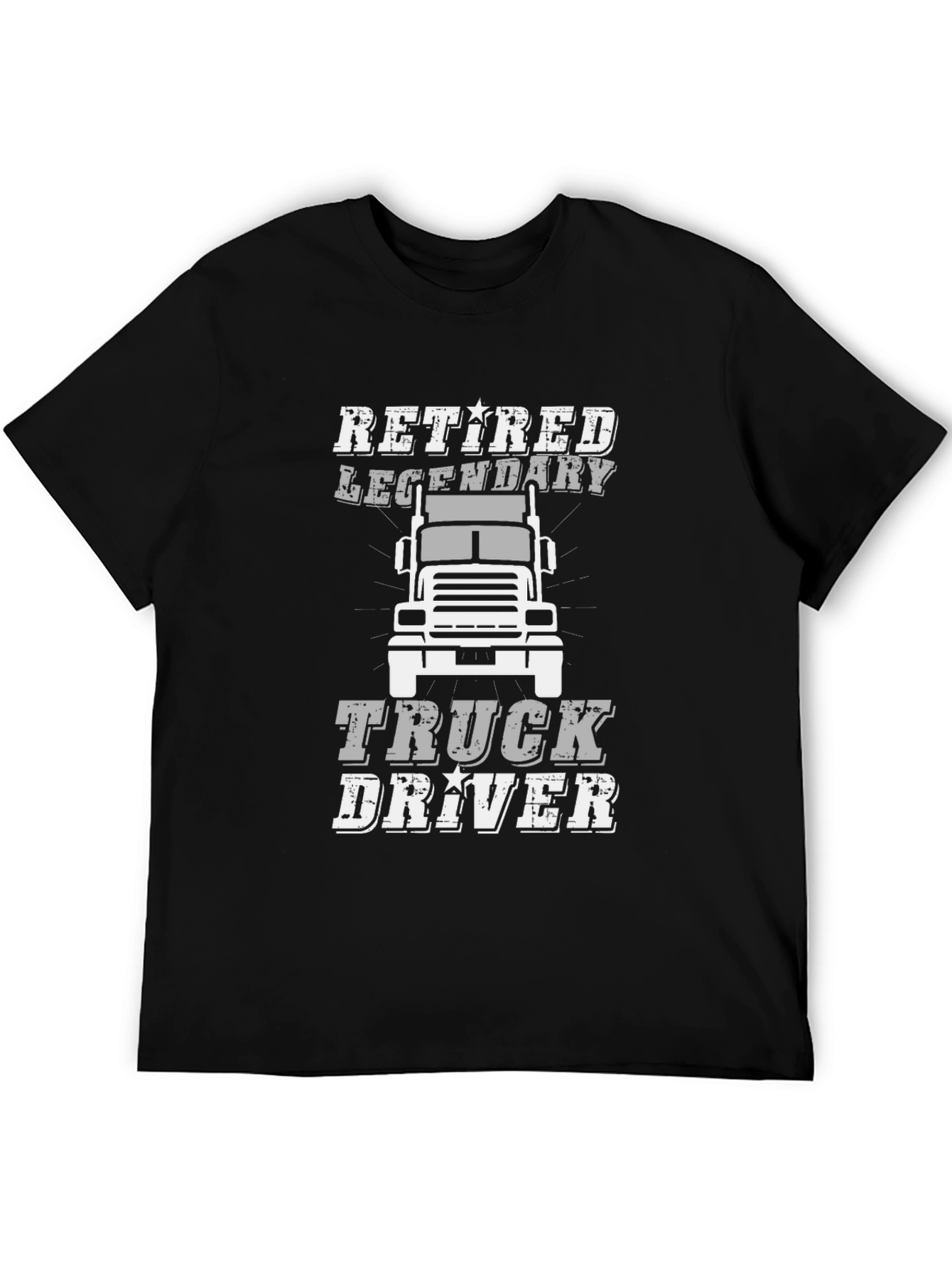 Black Retired Legendary Truck Driver Graphic Tee view 5