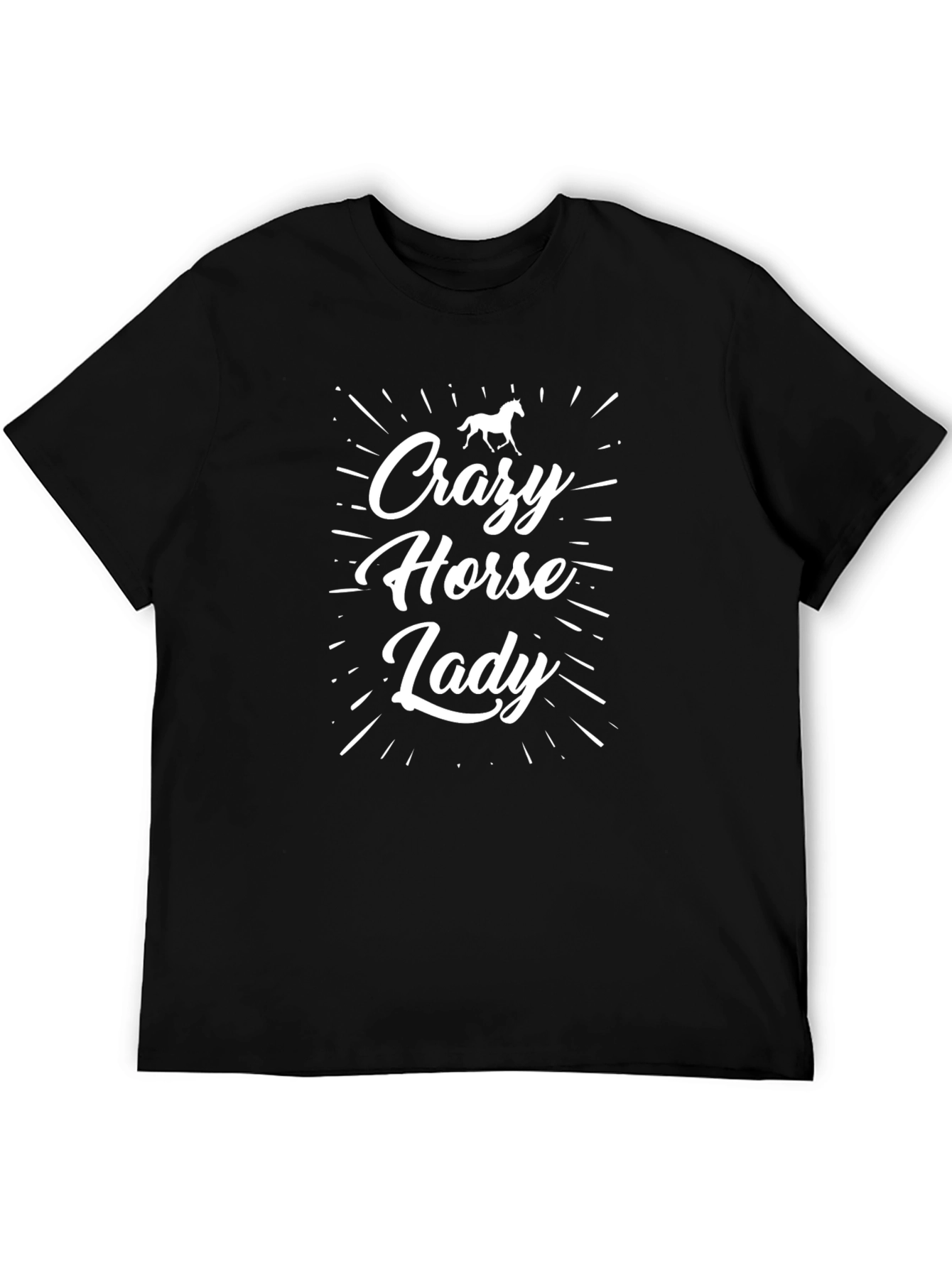 Crazy Horse Lady T-Shirt - Black Crew Neck - 5