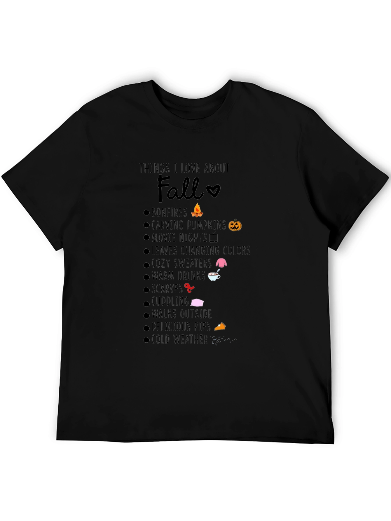 Black Things I Love About Fall T-Shirt view 5