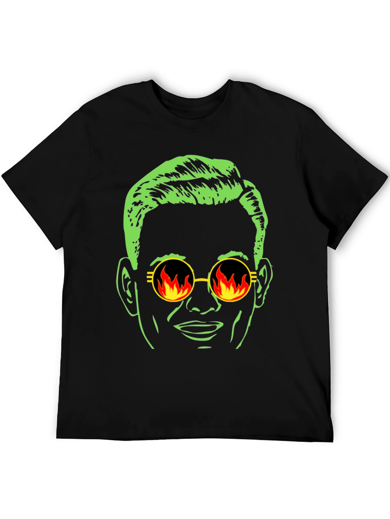 Black Cool Dude Graphic Tee - Retro Fire Sunglasses view 5