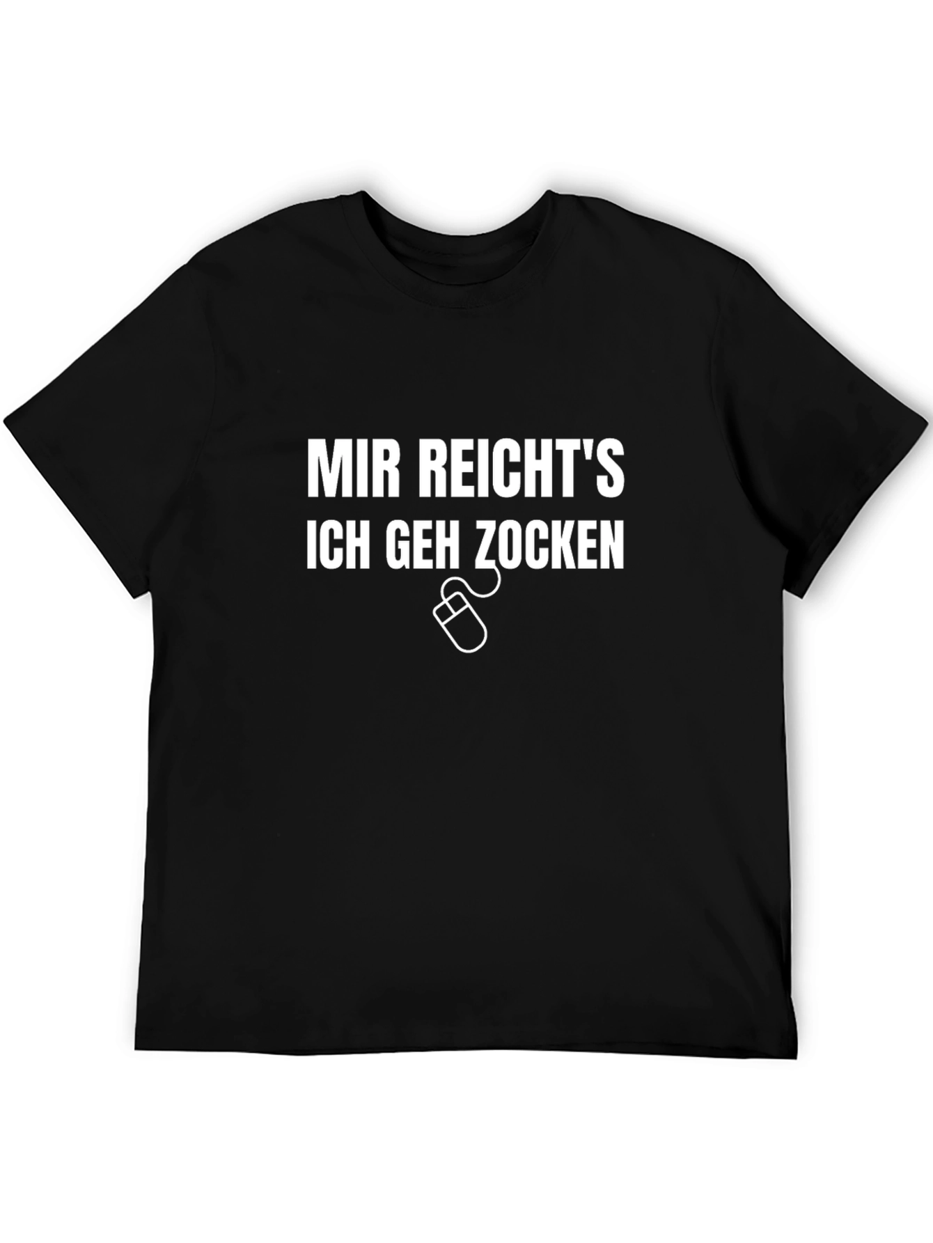 Black Gamer T-Shirt: Mir Reichts Ich Geh Zocken - Black Cotton Tee view 5