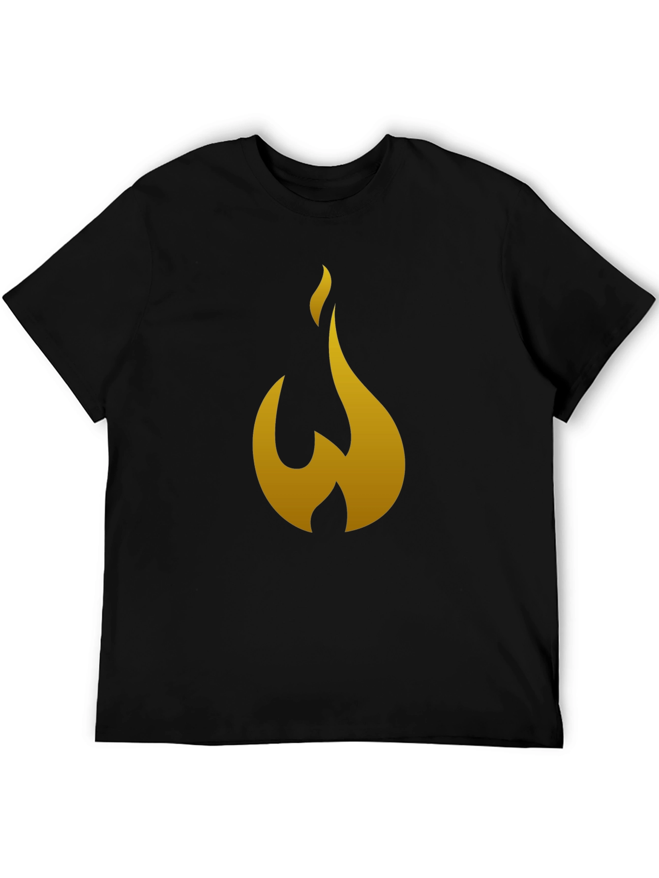 Black Flame Graphic Tee - Men's Black Cotton T-Shirt view 5