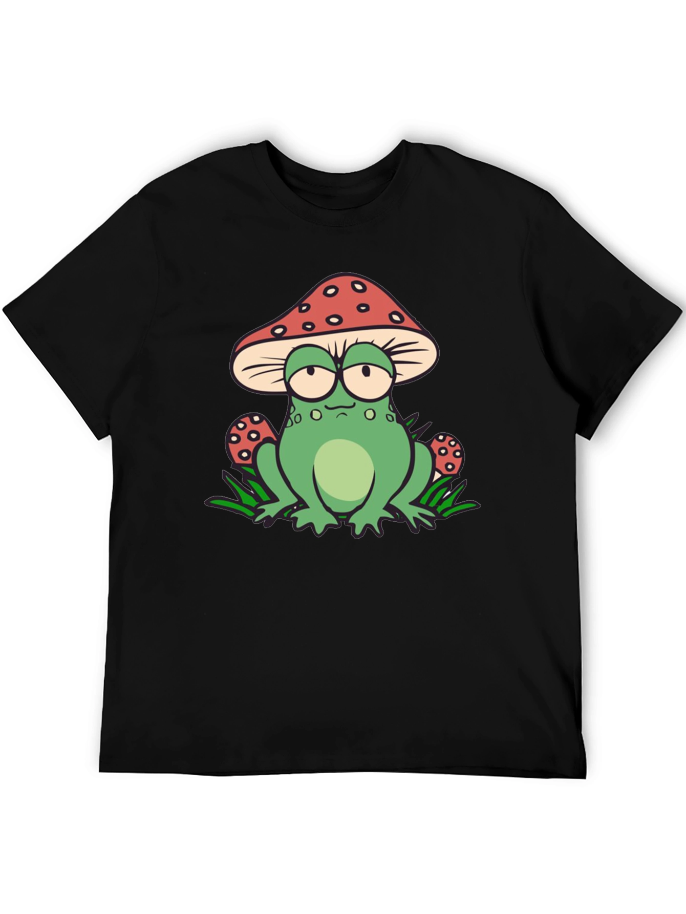 Black Mushroom Frog Graphic Tee - Unique Novelty Shirt view 5