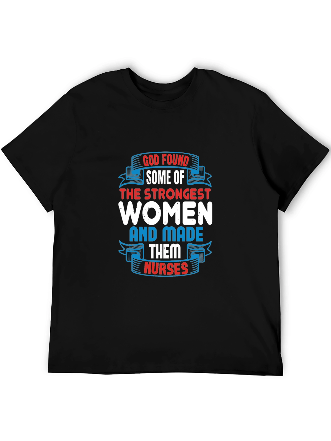 Black Strongest Women Nurses Black T-Shirt view 5