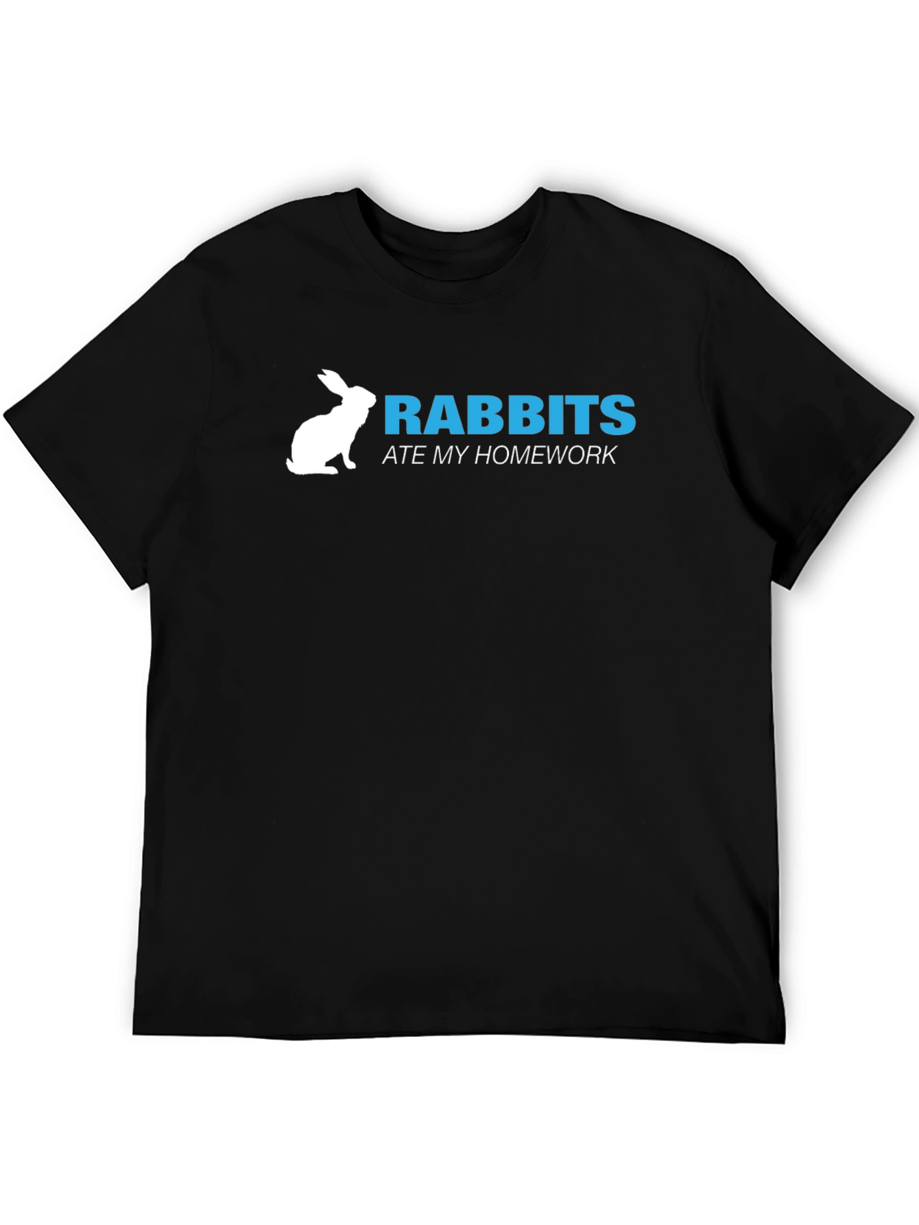 Black Rabbit Ate My Homework T-Shirt - Funny & Unique Tee view 5