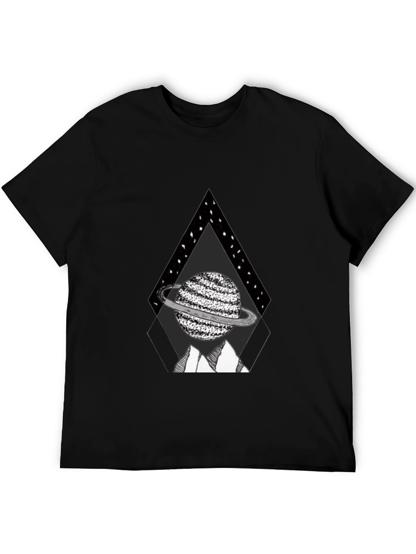 Black Planet Triangle Graphic Tee - Black Casual Shirt view 5