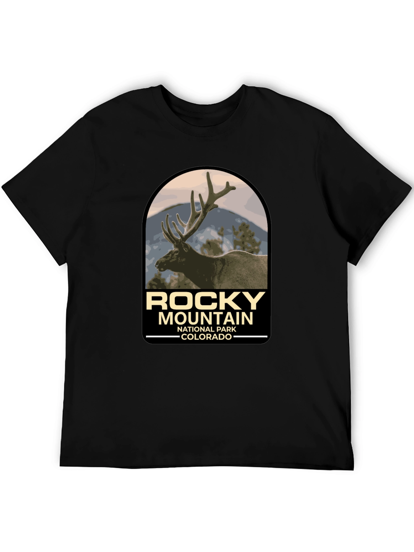 Black Rocky Mountain National Park Tee view 5