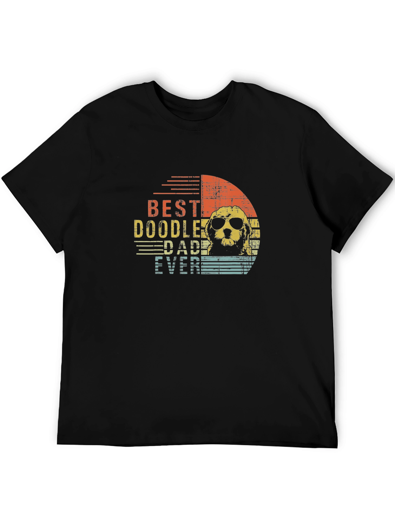 Black Best Doodle Dad Ever T-Shirt view 5