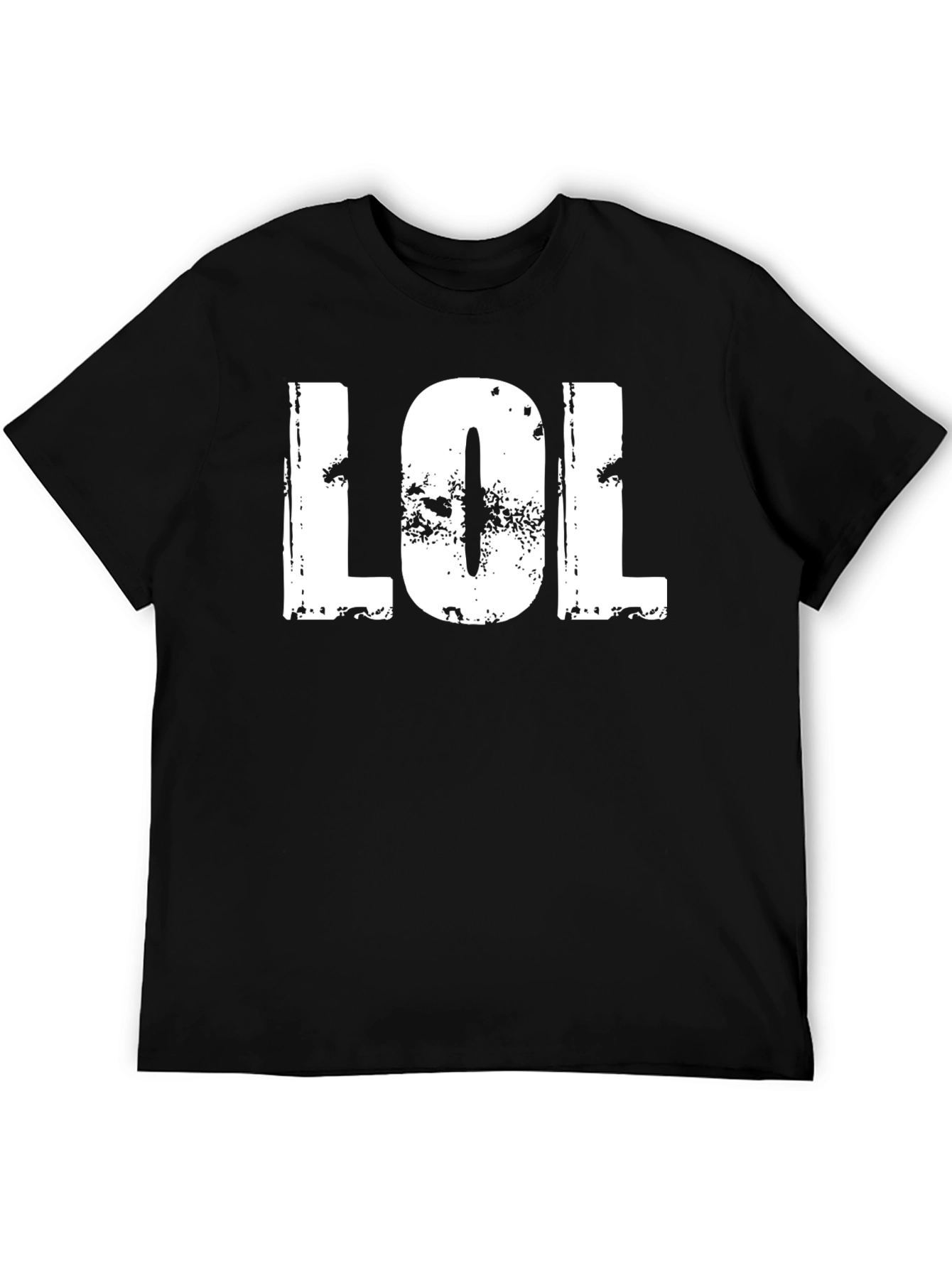 Black Distressed LOL Graphic Tee - Black Casual Shirt view 5