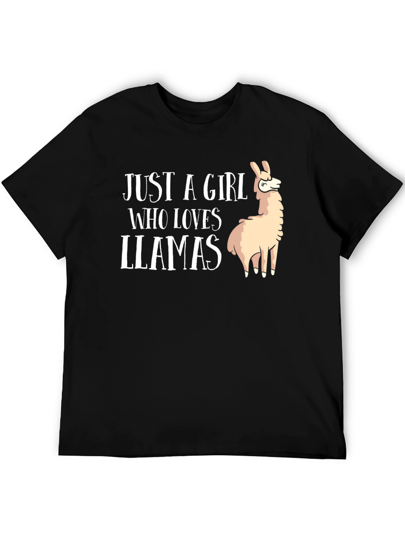 Black Just A Girl Who Loves Llamas - Graphic T-Shirt view 5