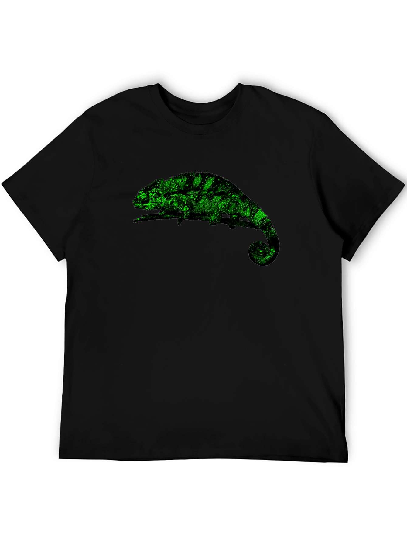 Black Chameleon Graphic Print T-Shirt - Black view 5