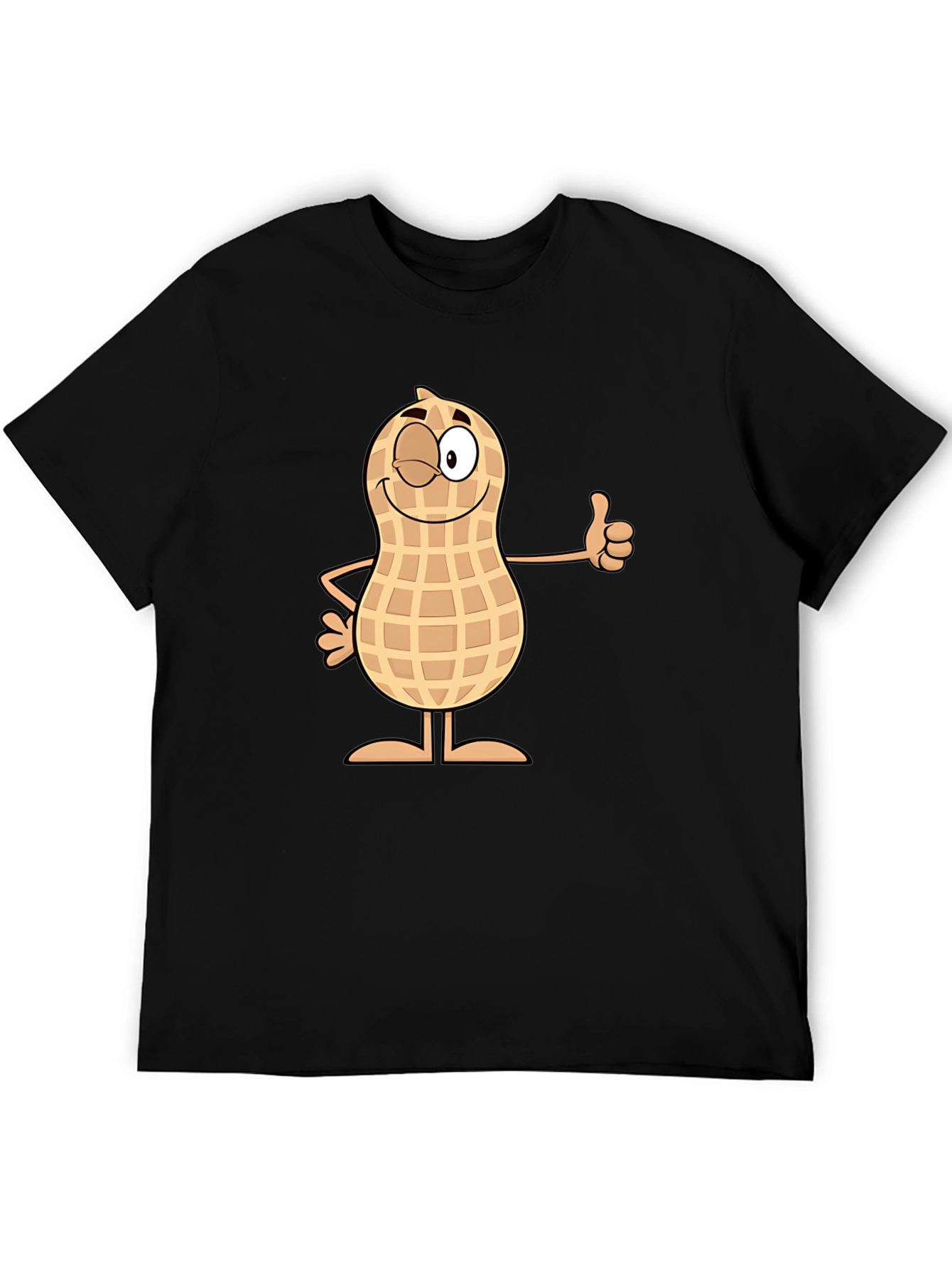 Black Funny Peanut Cartoon Black T-Shirt view 5