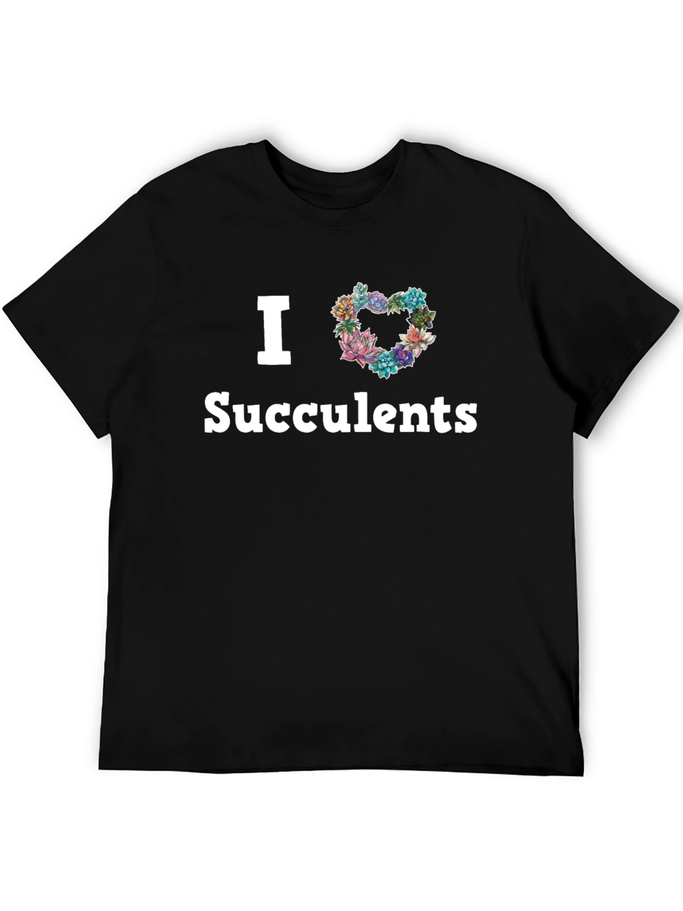 Black I Heart Succulents Graphic T-Shirt view 5
